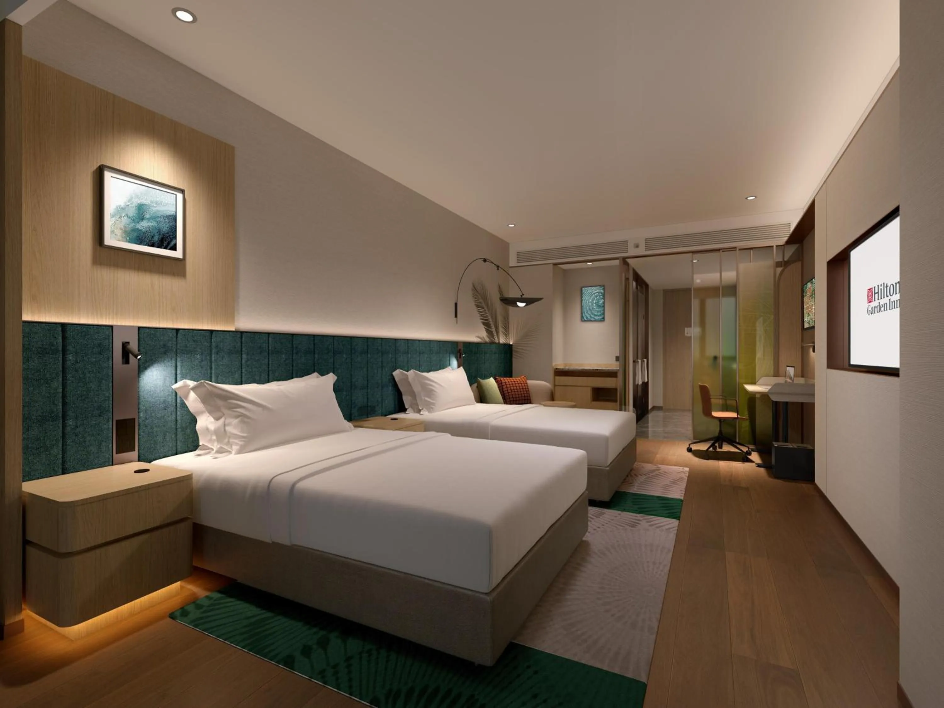 Bed in Hilton Garden Inn Beijing Fengtai Xinxiang Building