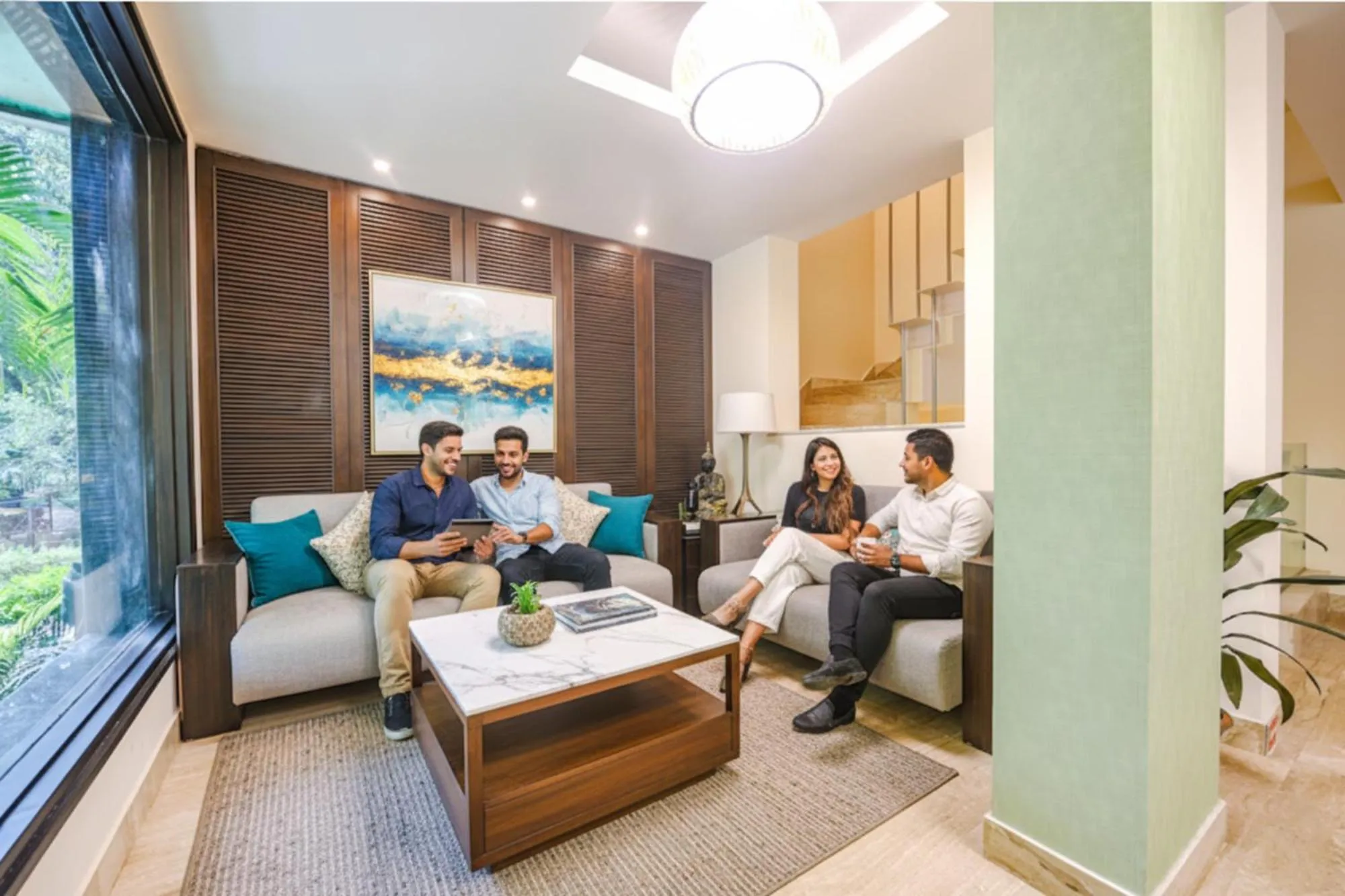 Seating area in FabHotel Aashraye