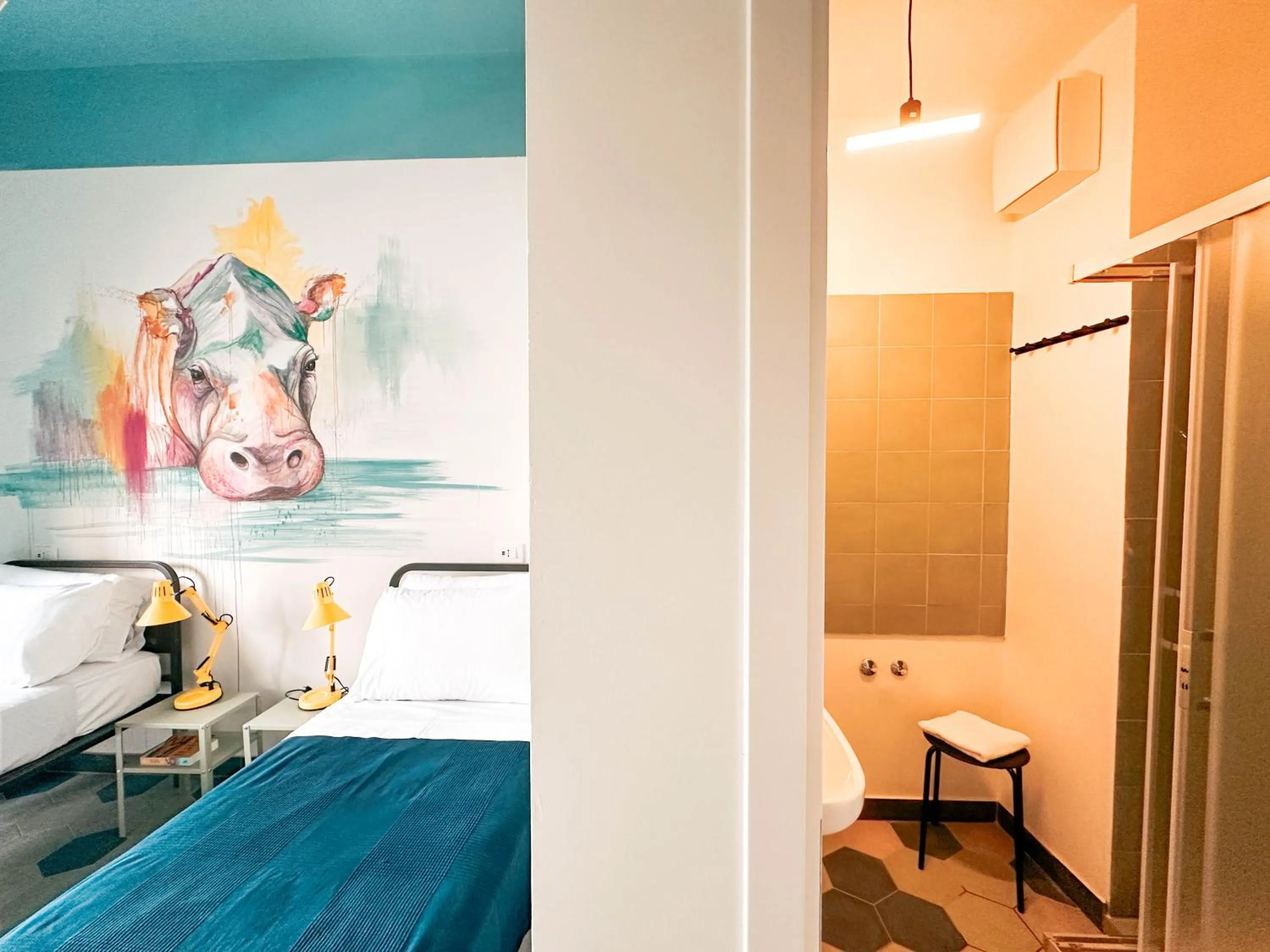 Decorative detail, Bed in Ostello Bello Milano Duomo