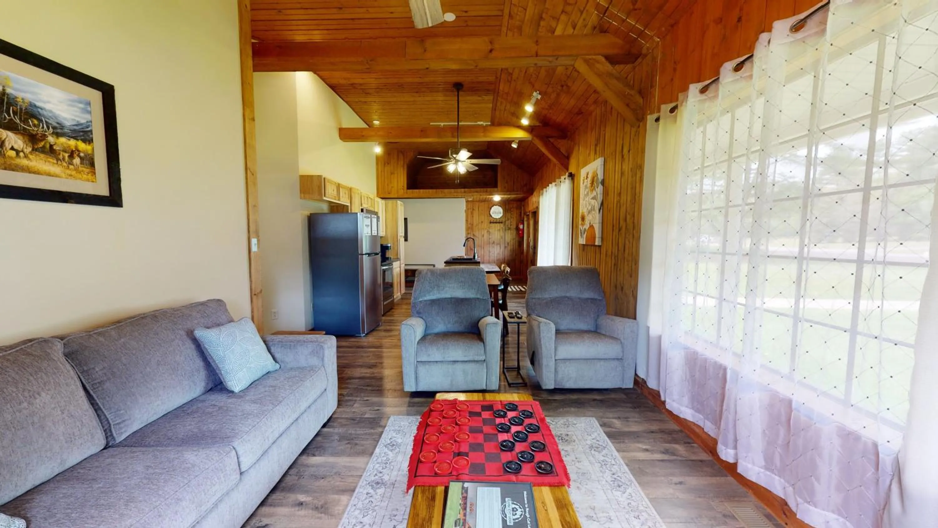 Living room in Rough Cut Lodge