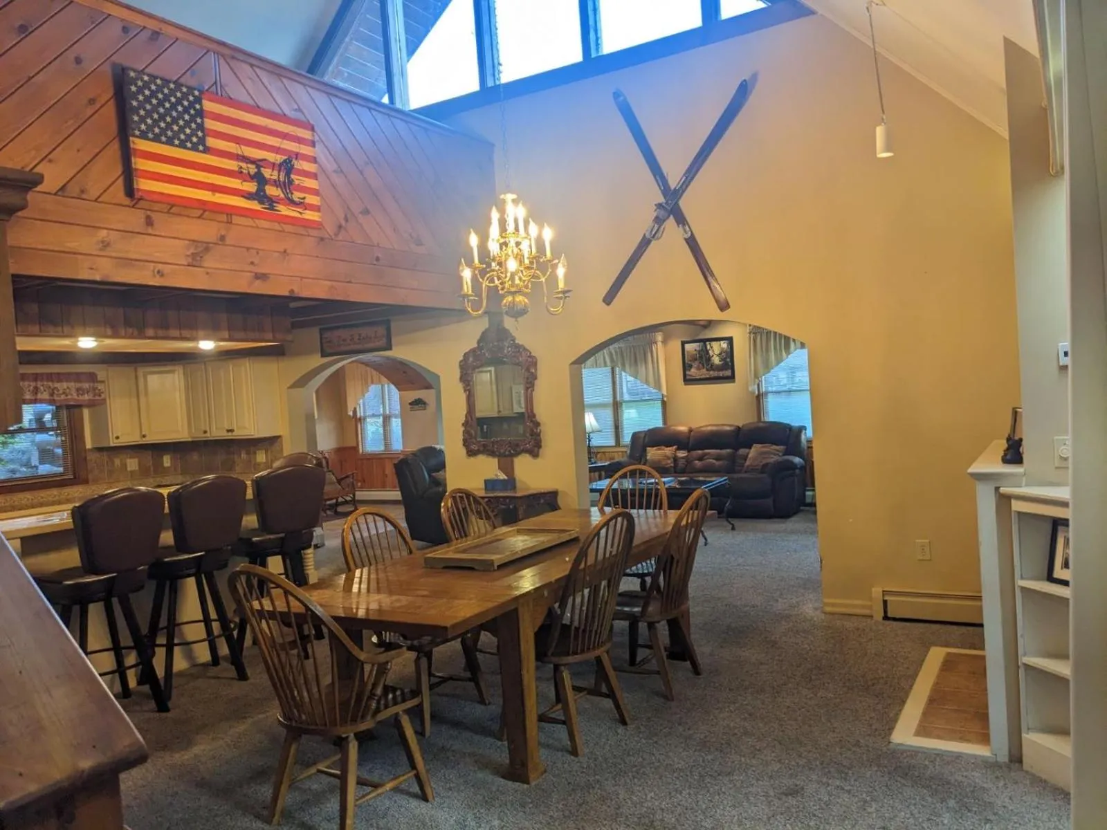 Seating area in Rough Cut Lodge