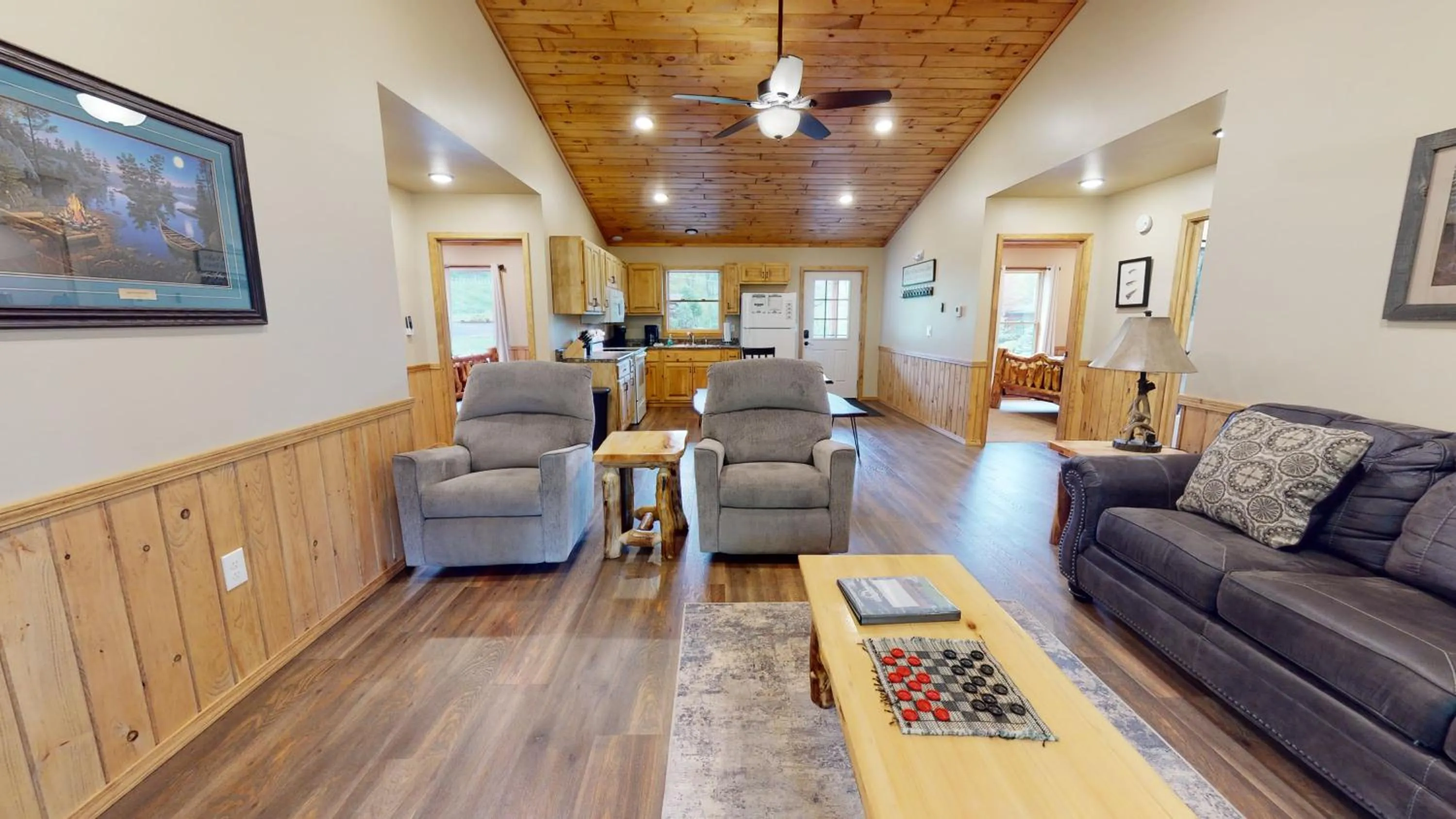 Living room in Rough Cut Lodge