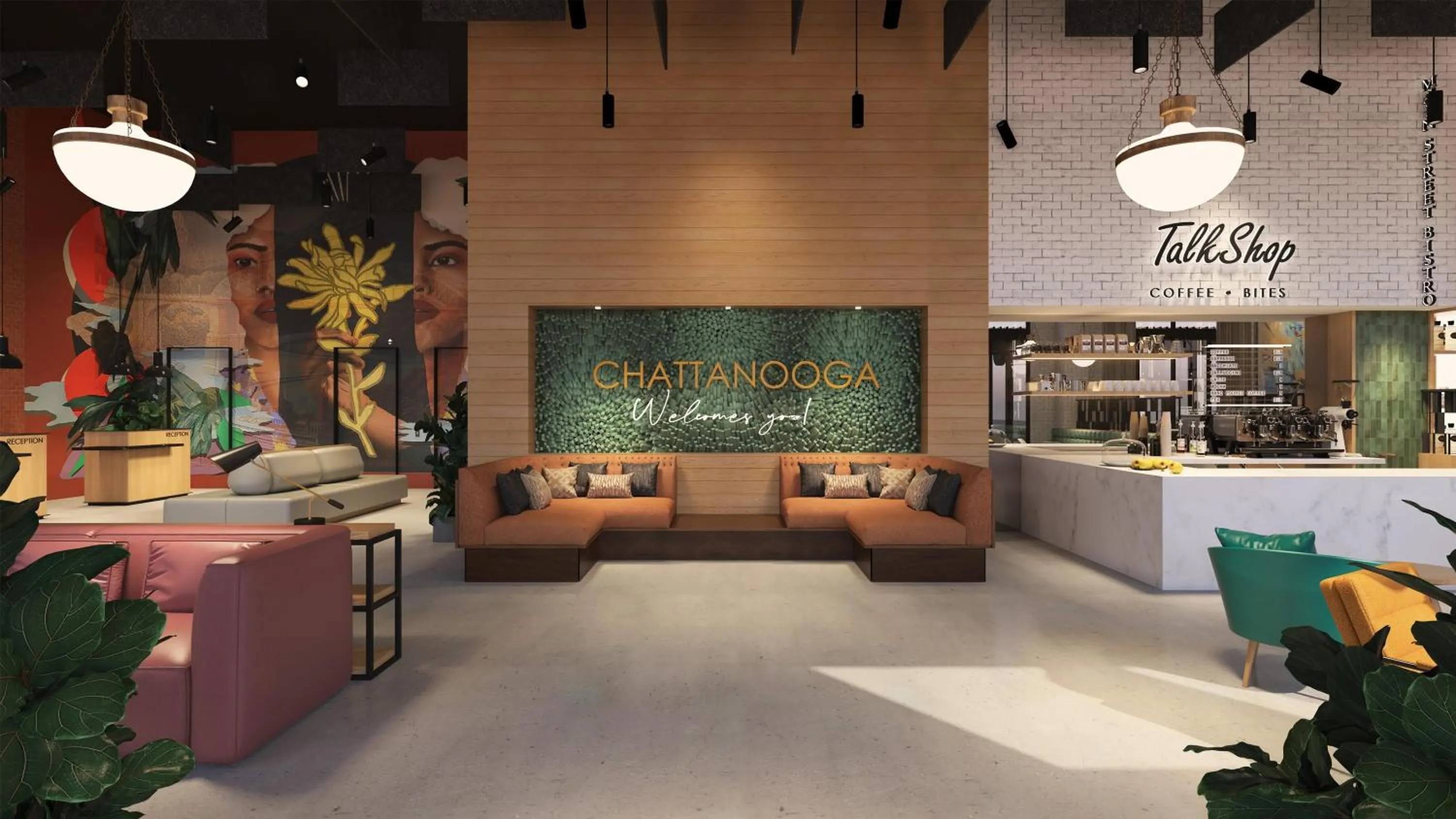 Lobby or reception in Caption By Hyatt Chattanooga Downtown