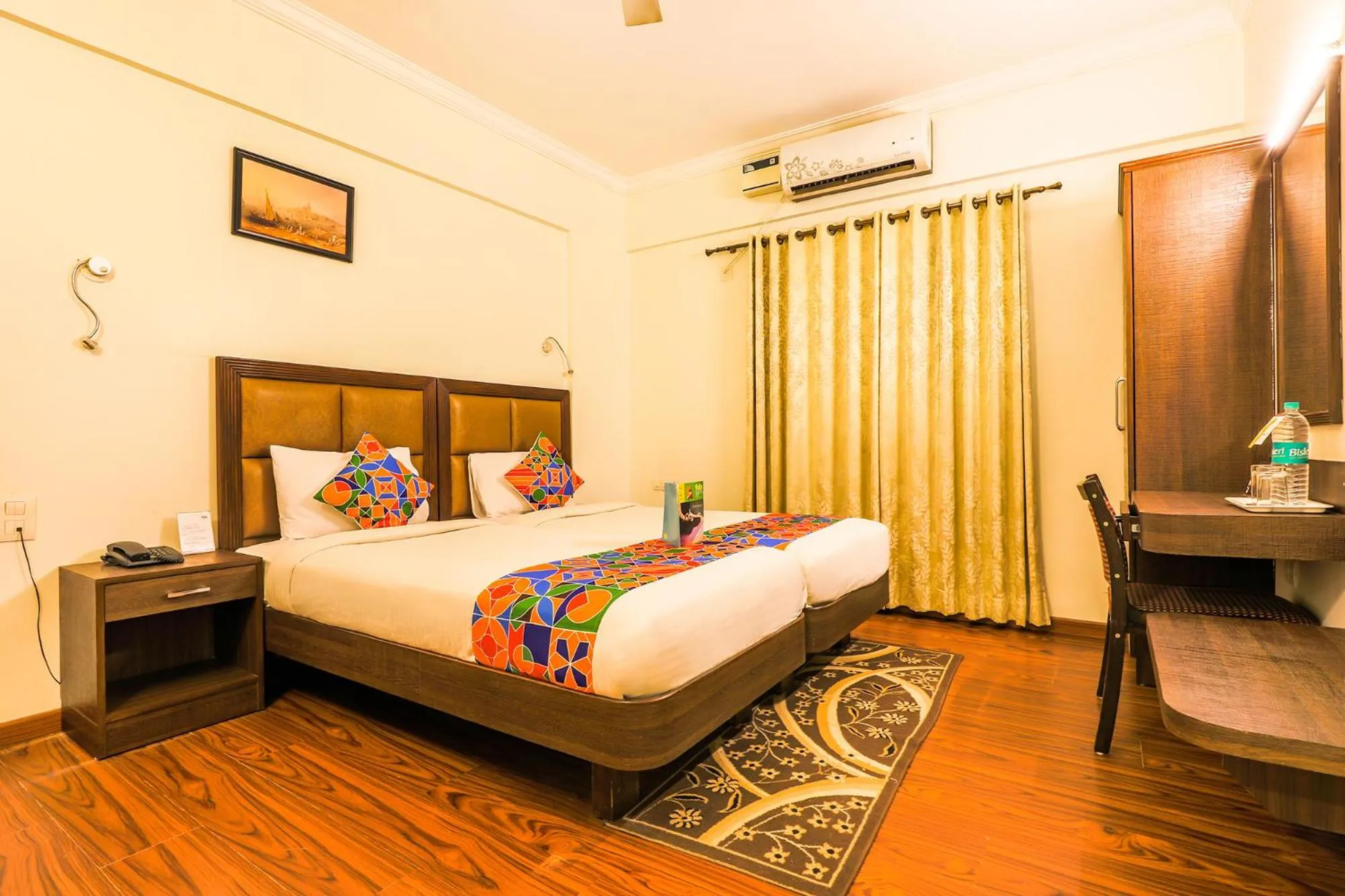 Bedroom, Bed in FabHotel Sri Krishna Suites - Bellandur