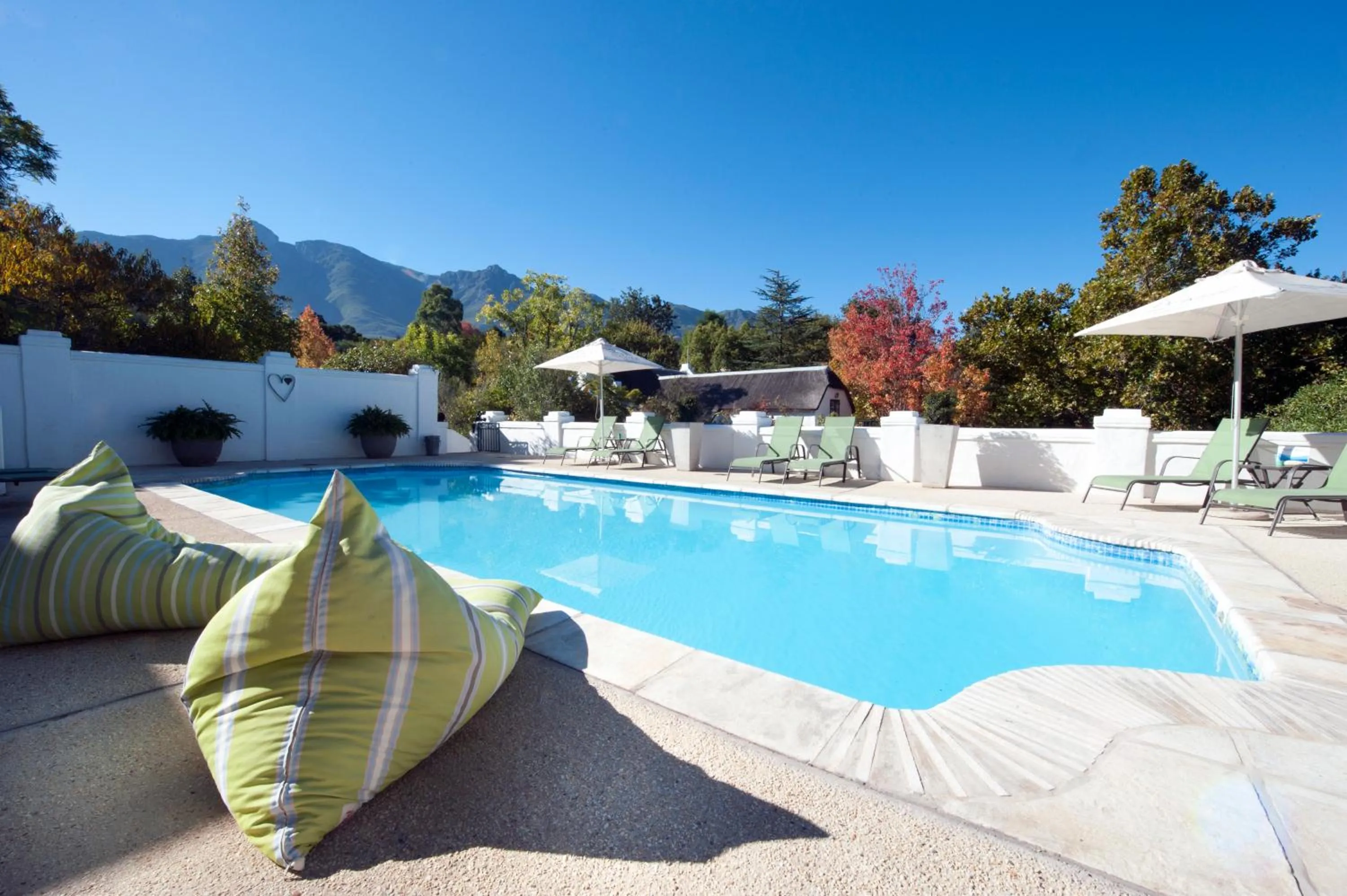 Pool view in De Kloof Heritage Estate and Wellness