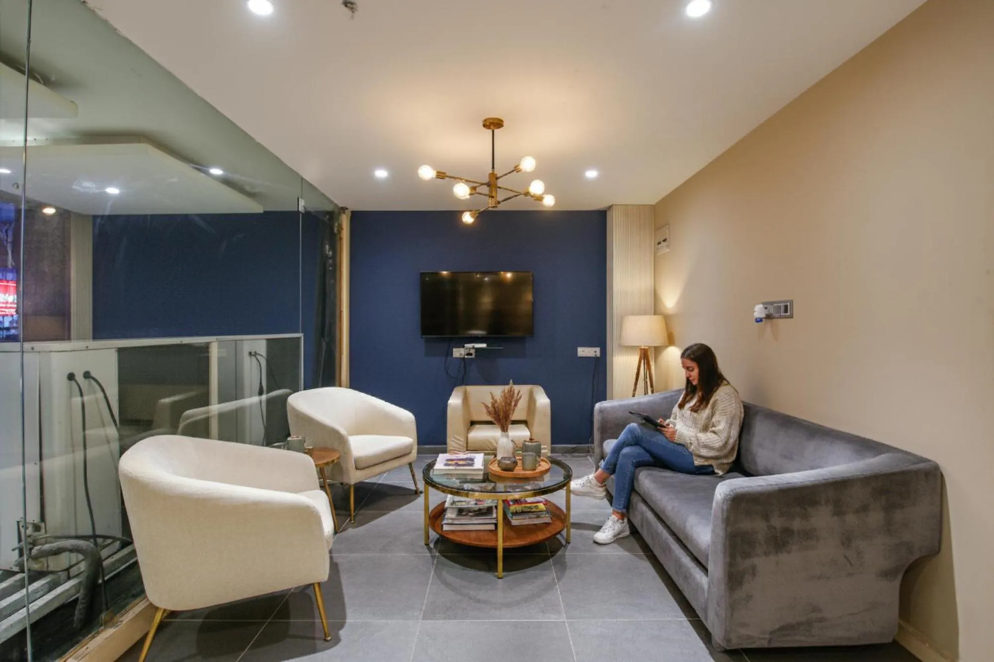 Seating area in FabHotel The Oasis - Maharana Praatap Nagar