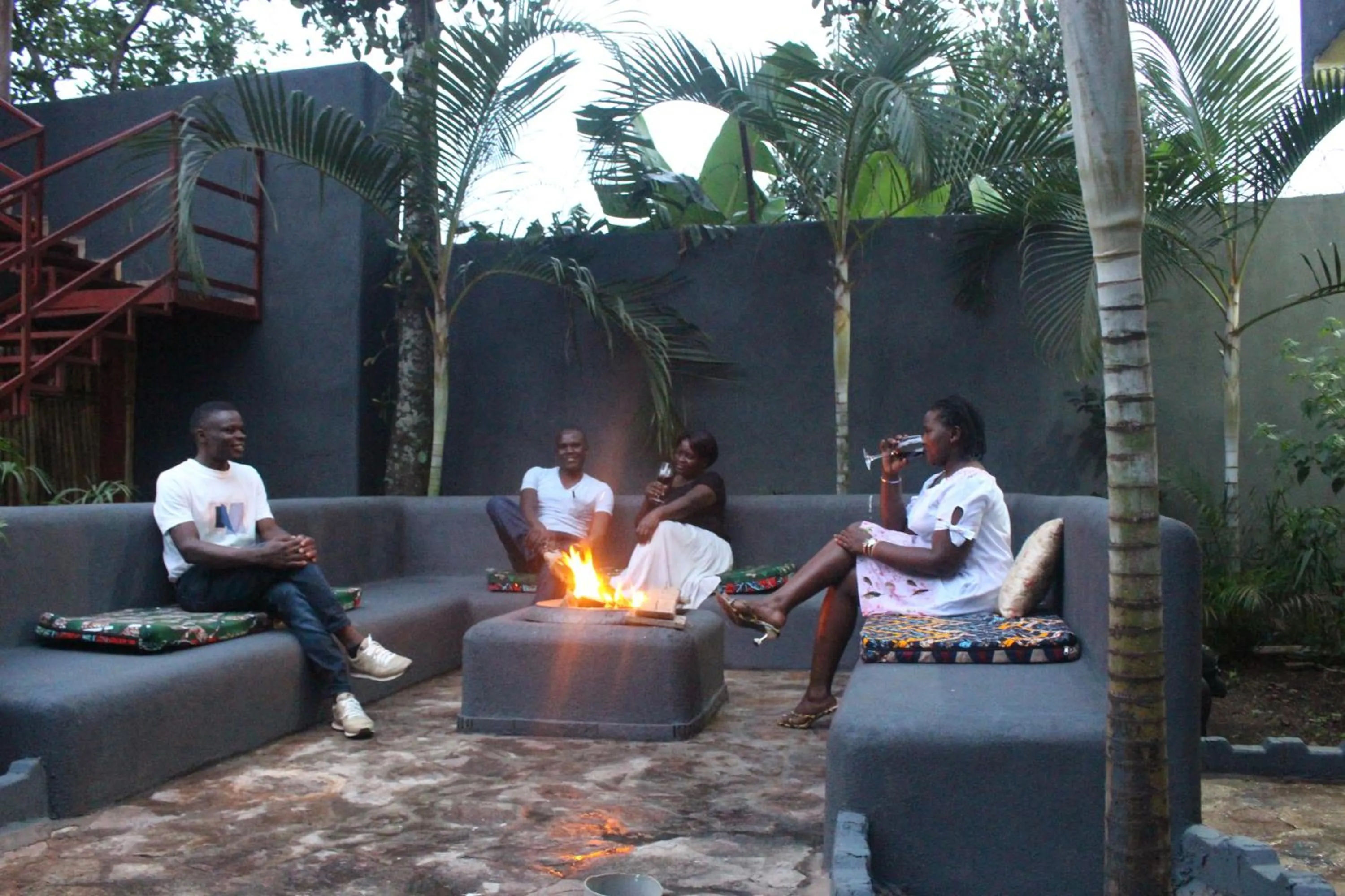 group of guests in Montane Safaris Hotel, Entebbe
