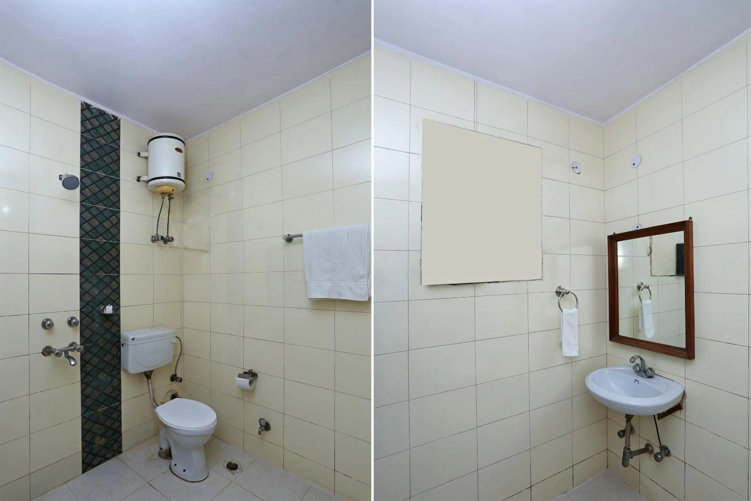 Bathroom in Super Hotel O Kalkaji Residency Bnb Near Lotus Temple