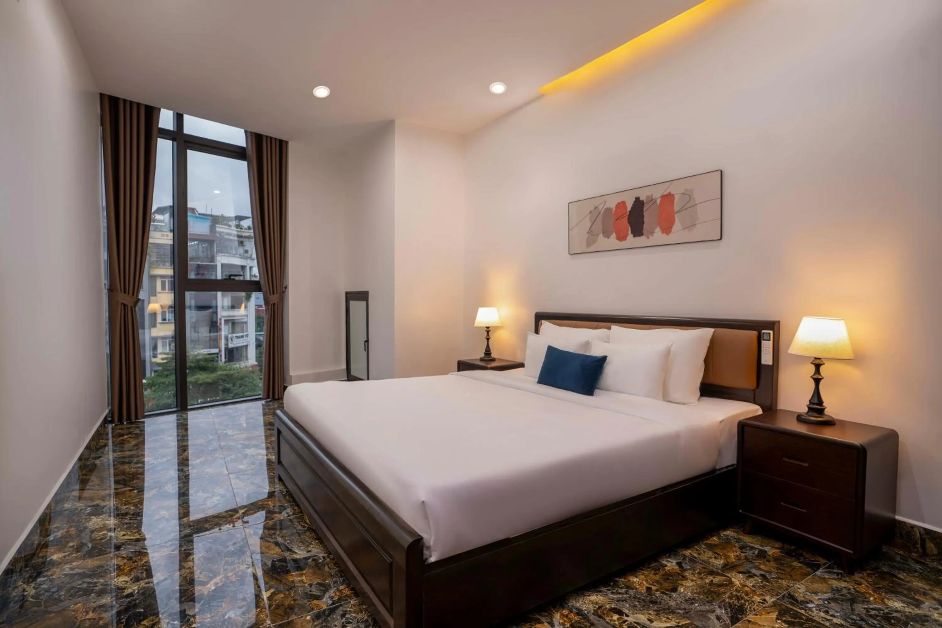 Bed in Hai An Hotel Suites Ha Noi