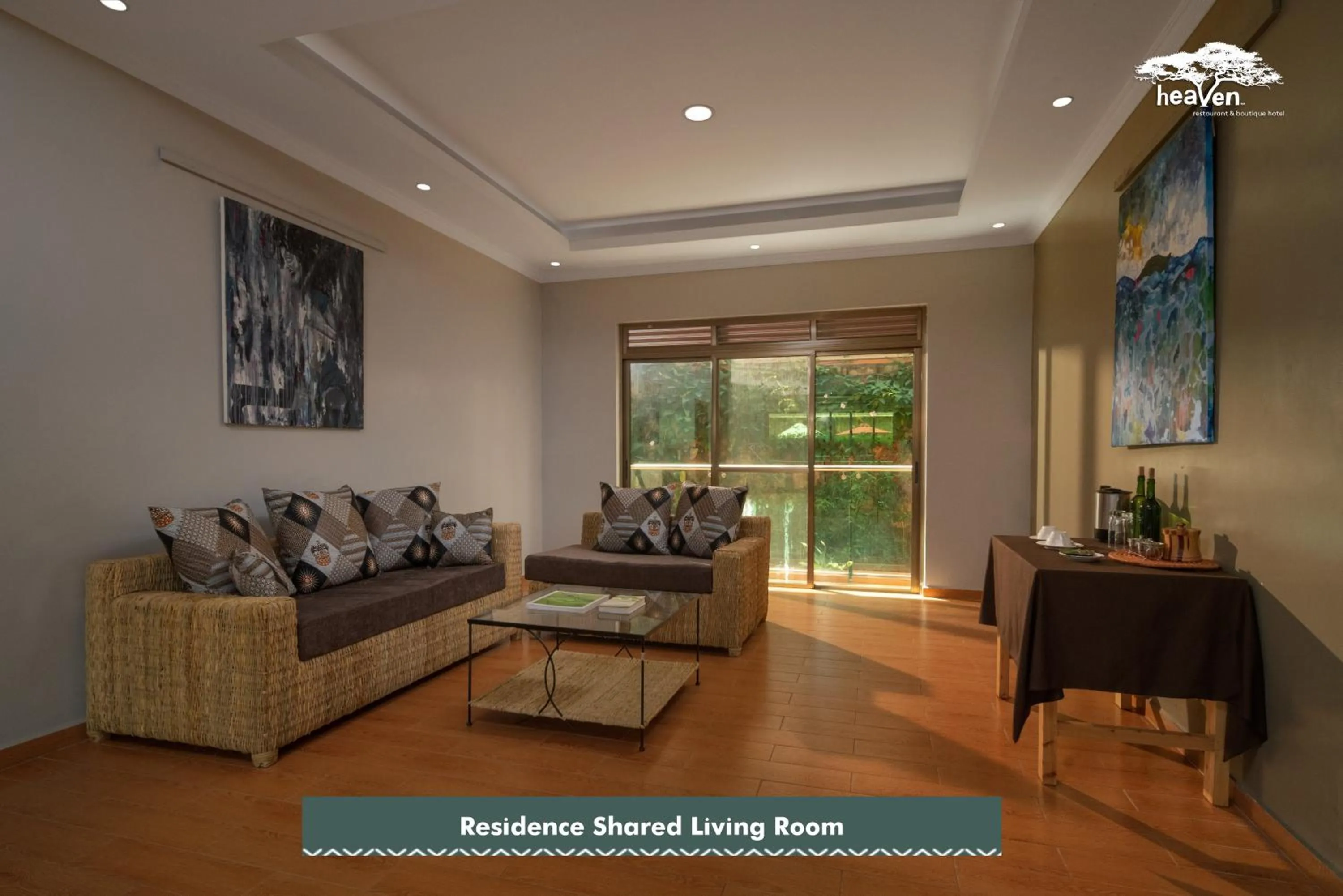 Seating area in Heaven Restaurant & Boutique Hotel