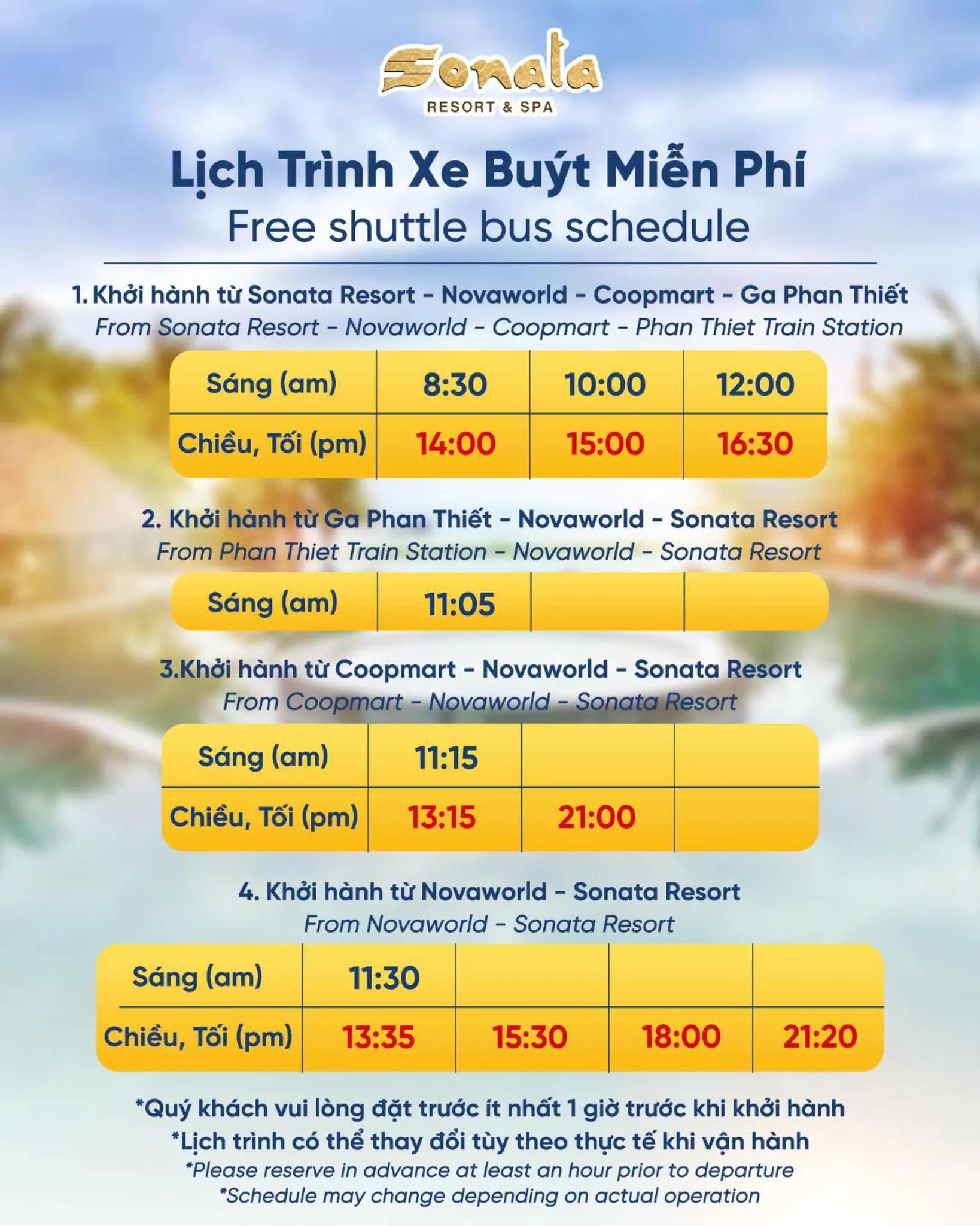 shuttle in Sonata Resort & Spa