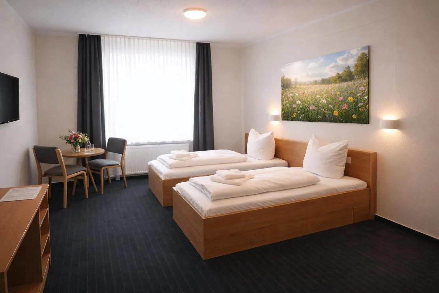 Photo of the whole room, Bed in City-Pension Magdeburg