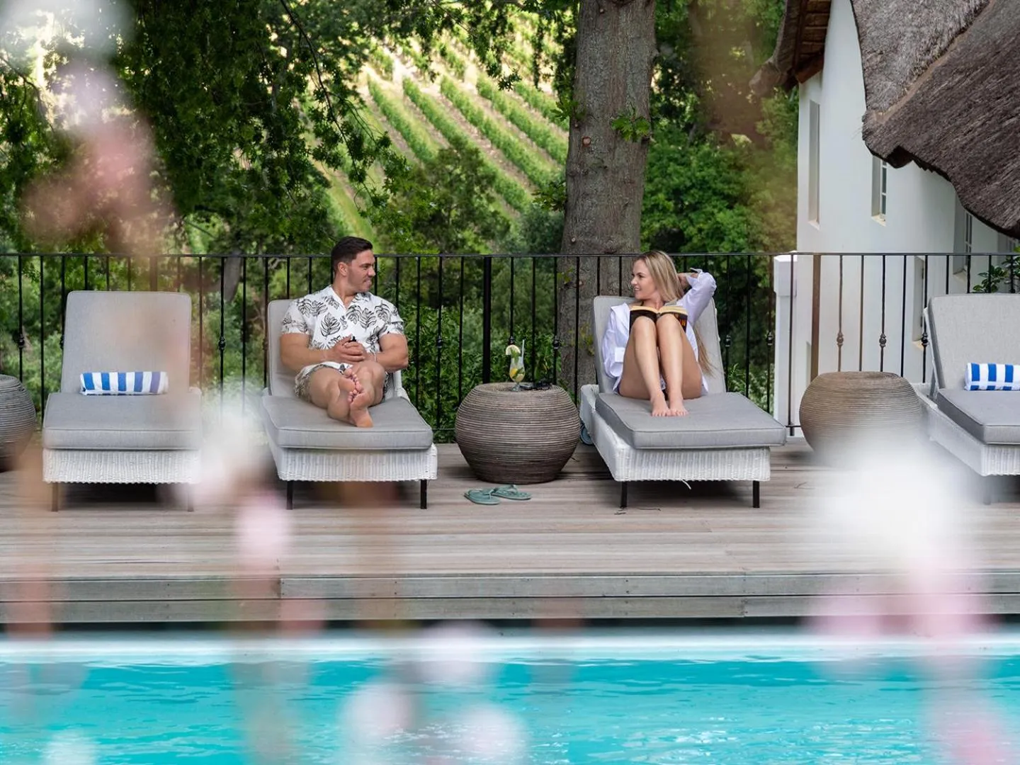 sunbed in Le Franschhoek Hotel & Spa by Dream Resorts