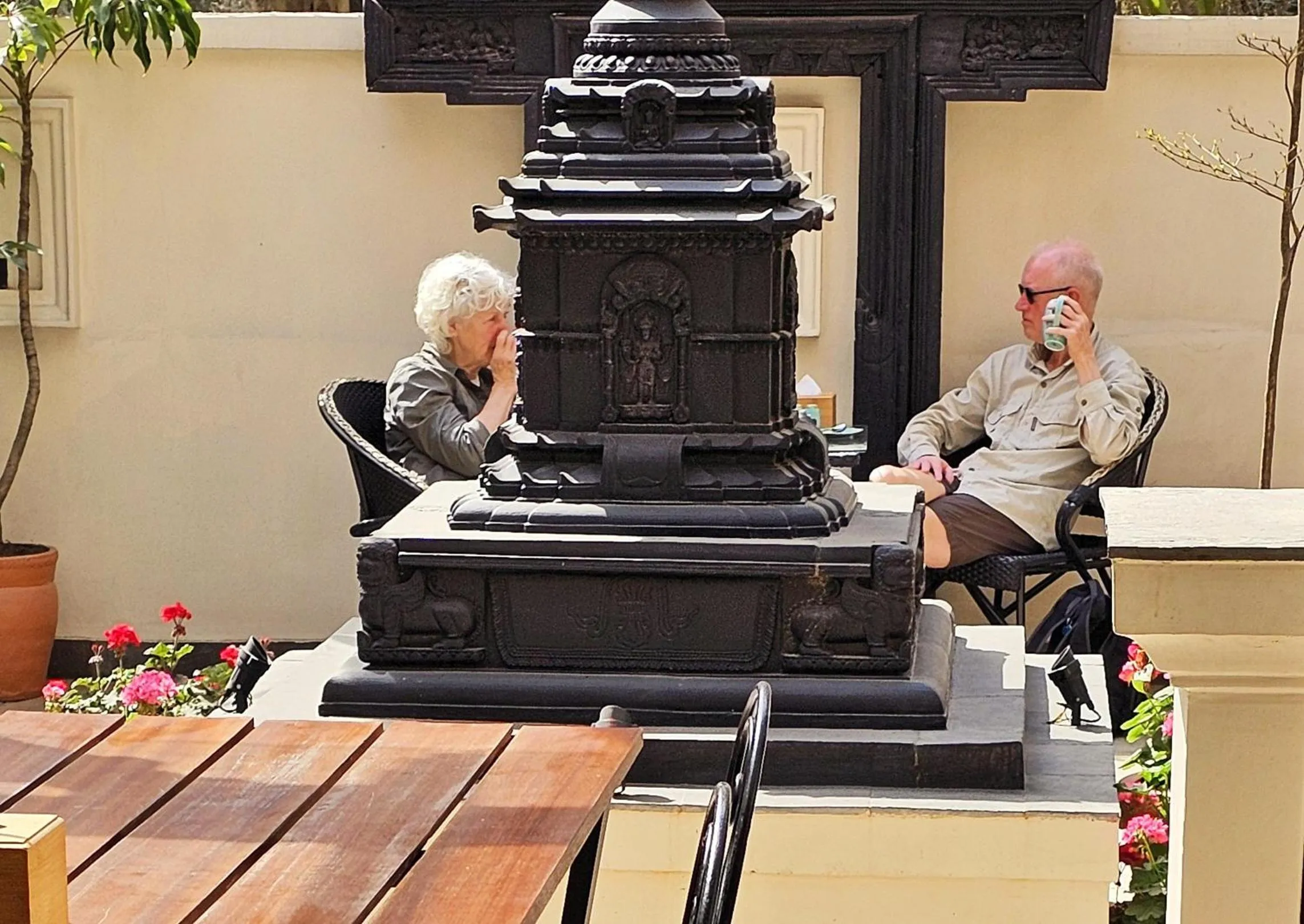 Seating area in Central Courtyard Thamel - Heritage Hötel & Artisan Café