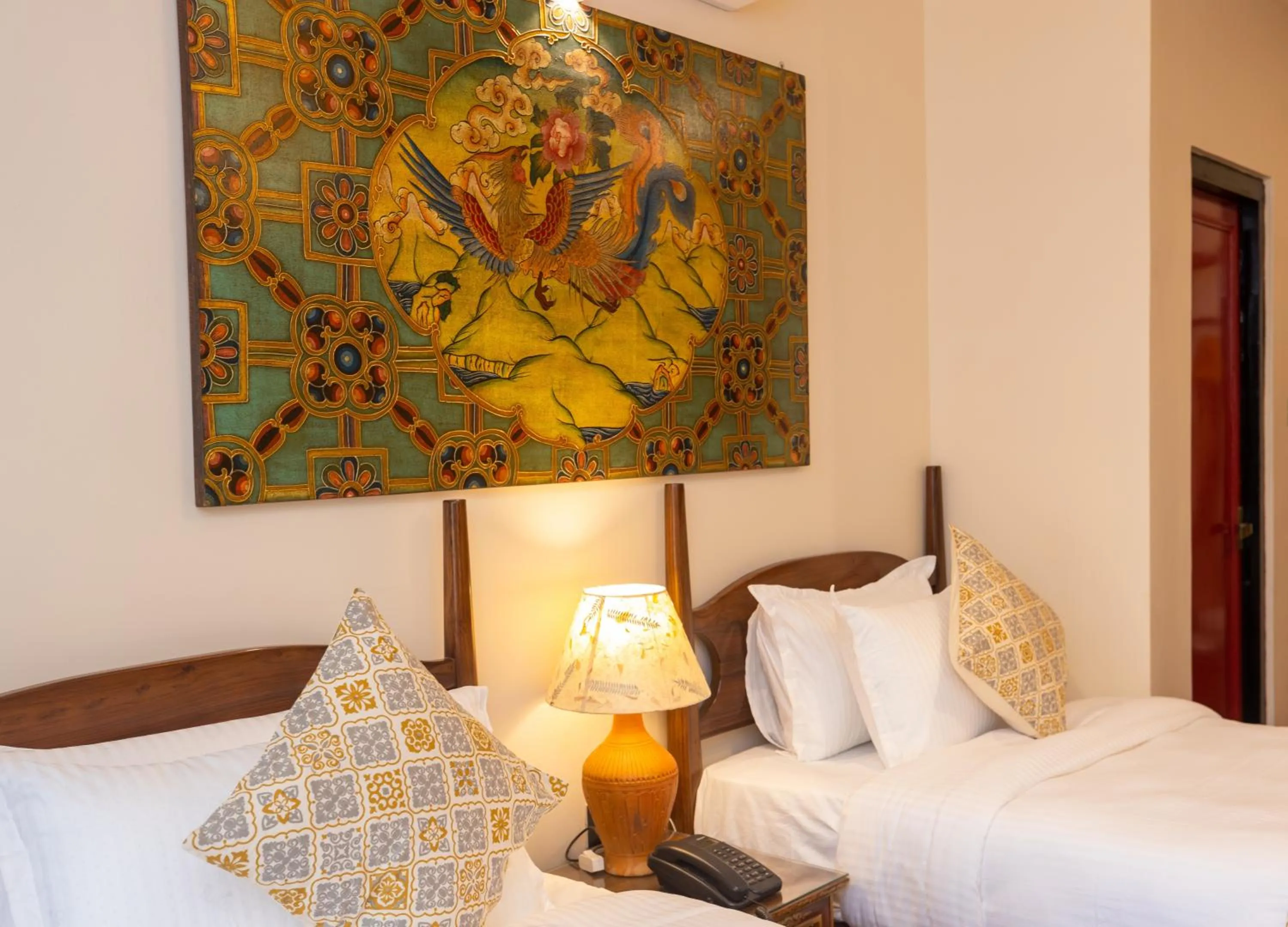 Decorative detail, Bed in Central Courtyard Thamel - Heritage Hötel & Artisan Café