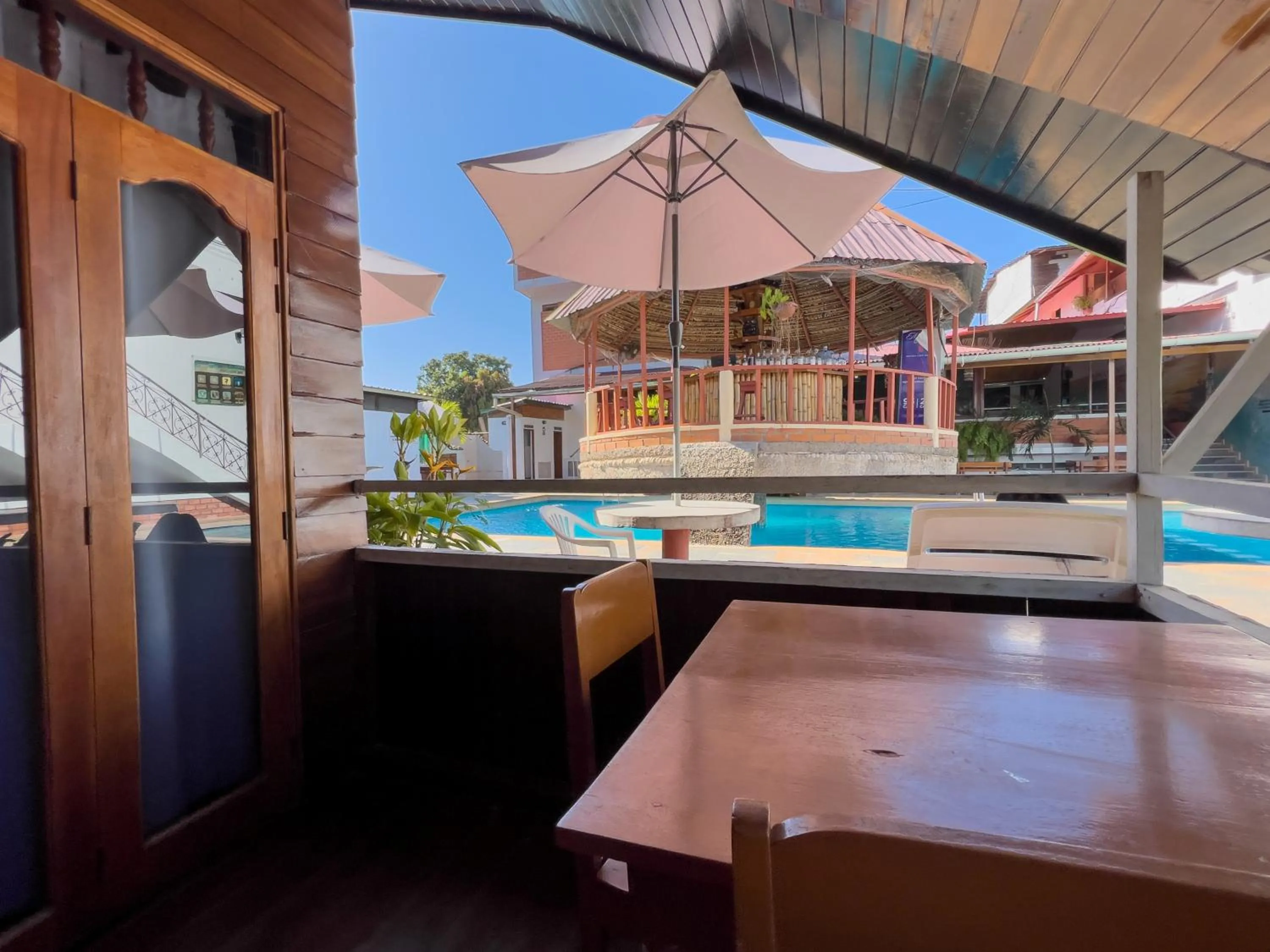 Pool view in Los Gavilanes Hotel