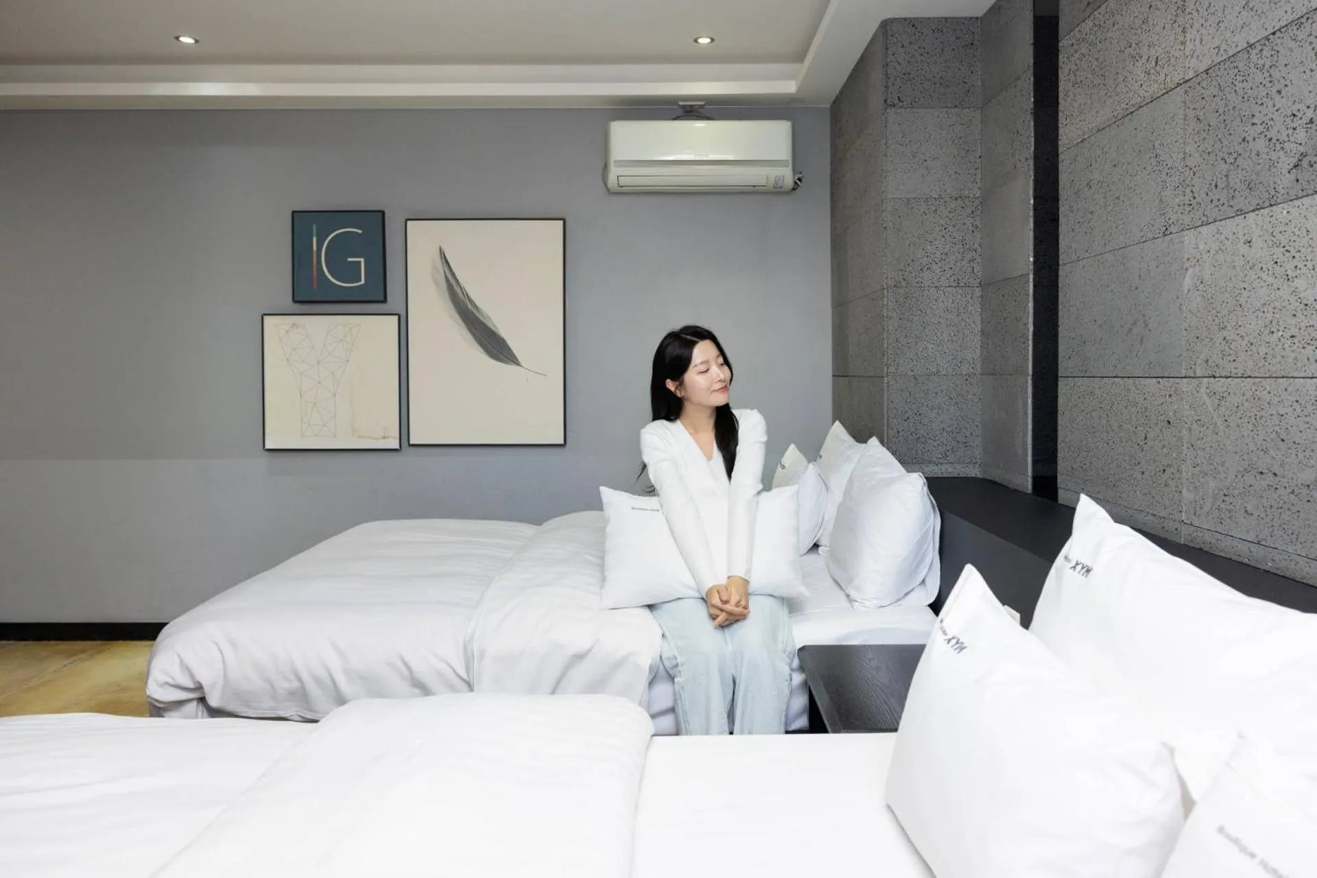 Bed in XYM Hotel Icheon