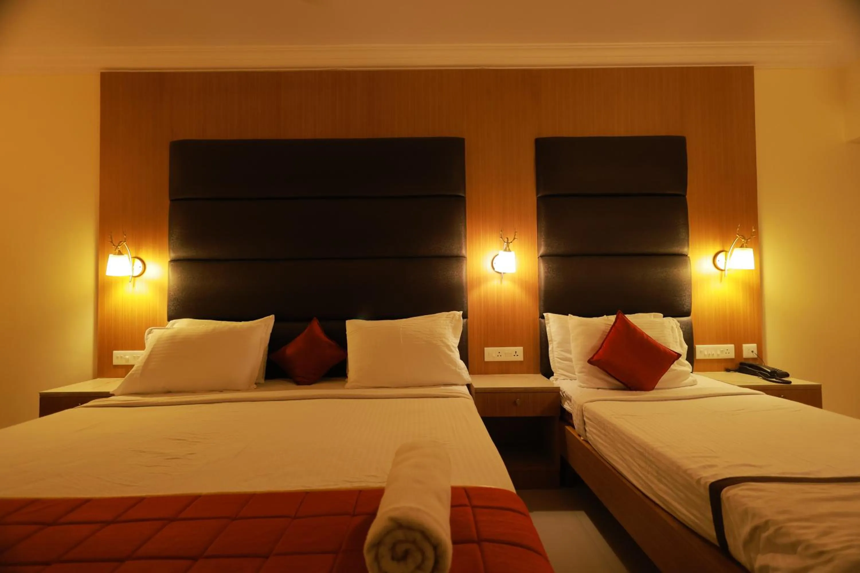 Bed in Hotel Sangam