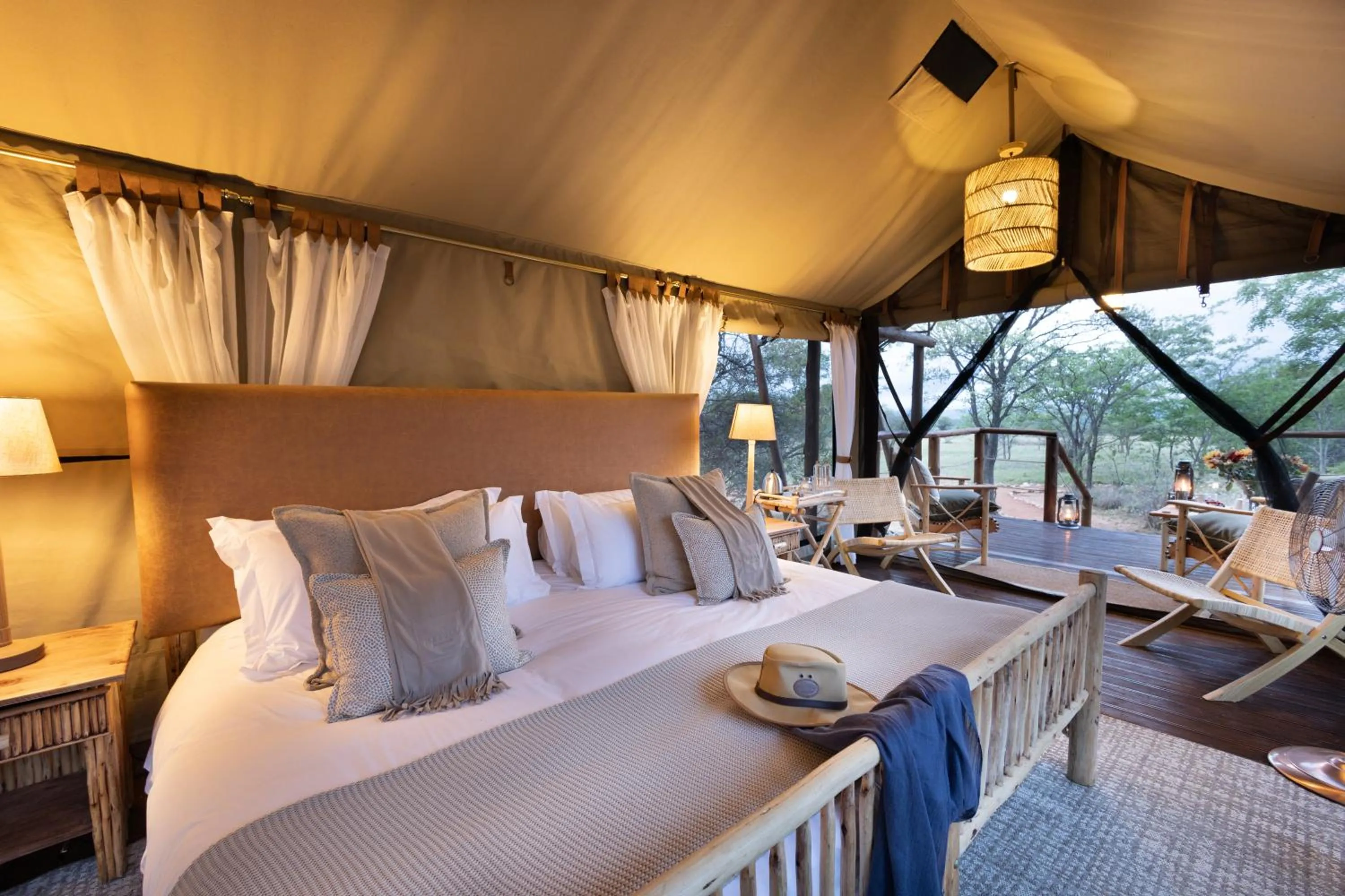 Bed in Kwafubesi Tented Safari Camp