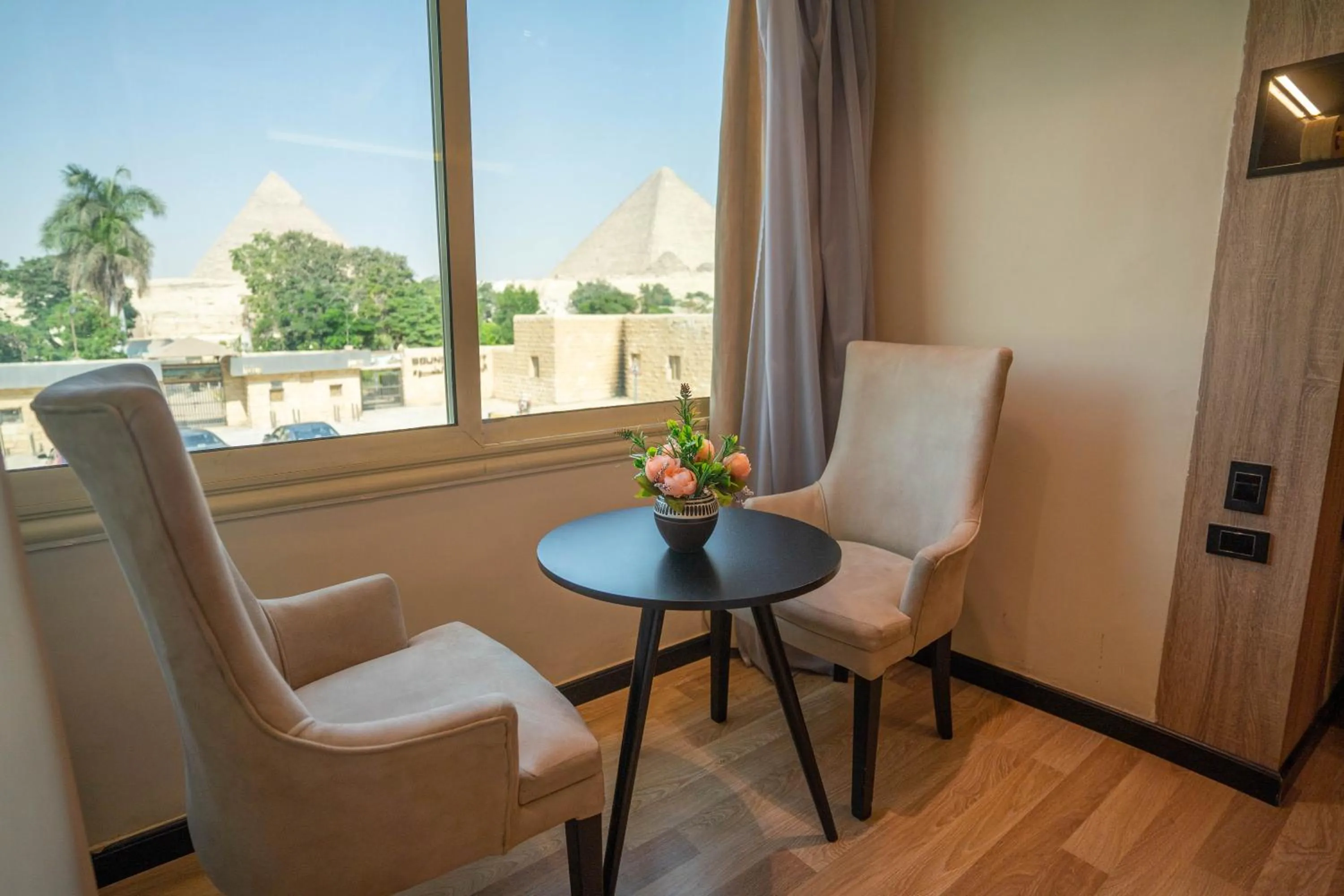 Seating area in Great Pyramid Inn