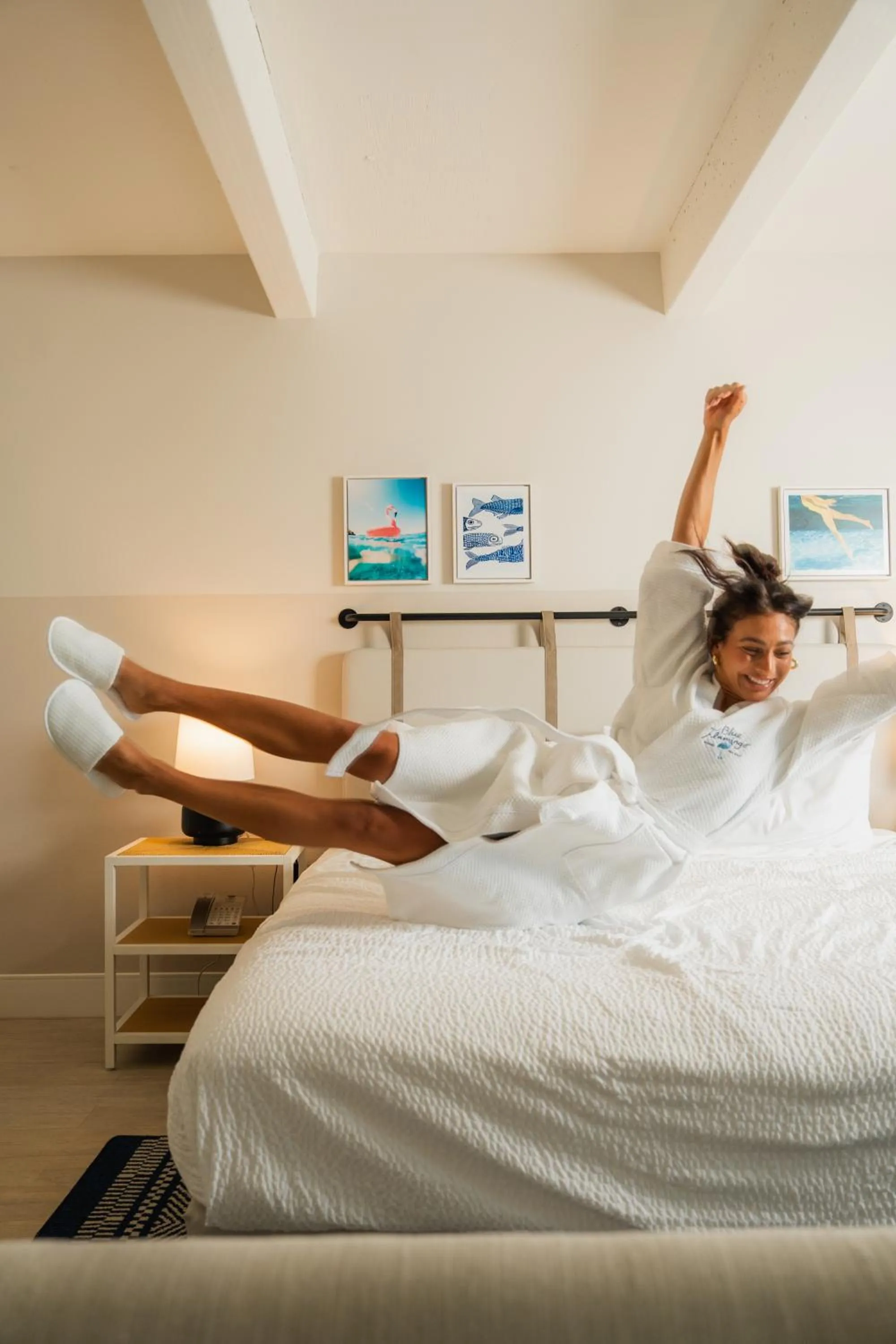 Bed in Blue Flamingo Resort Key West