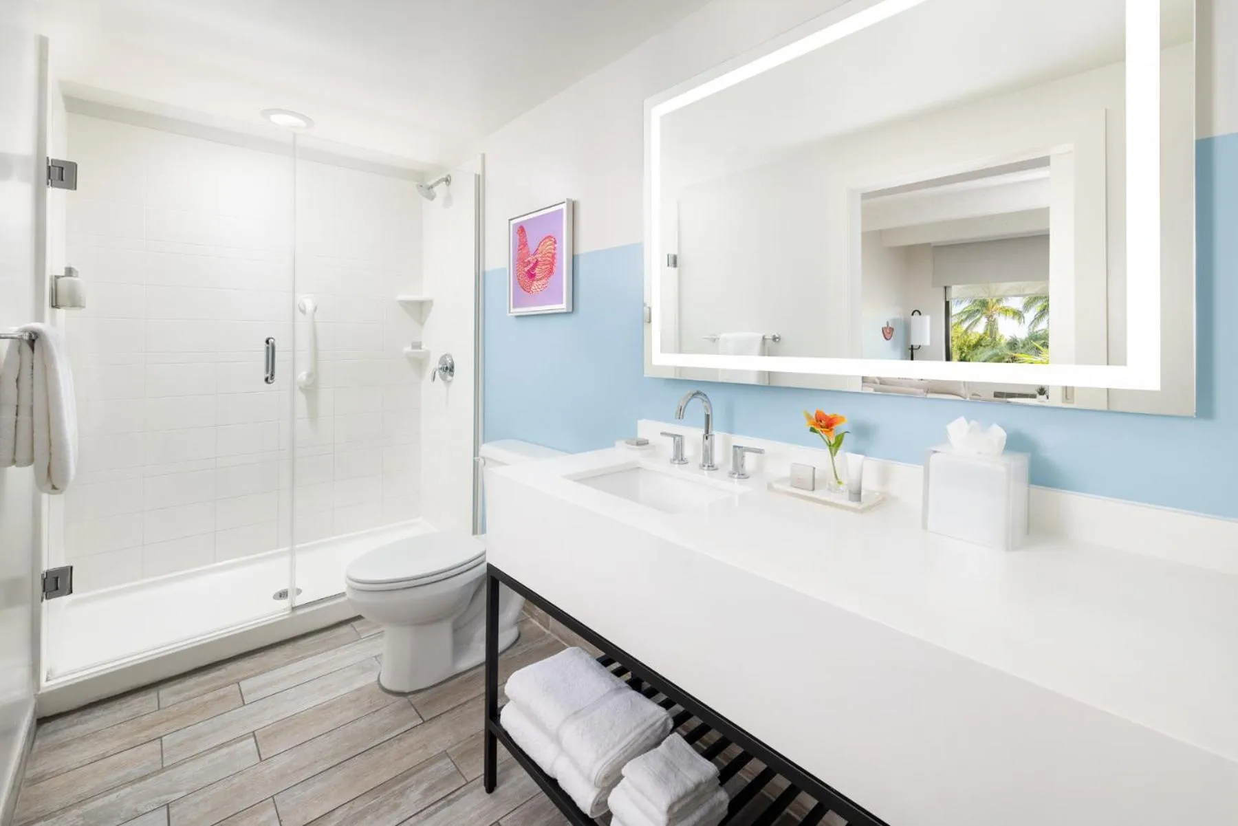 Shower in Blue Flamingo Resort Key West