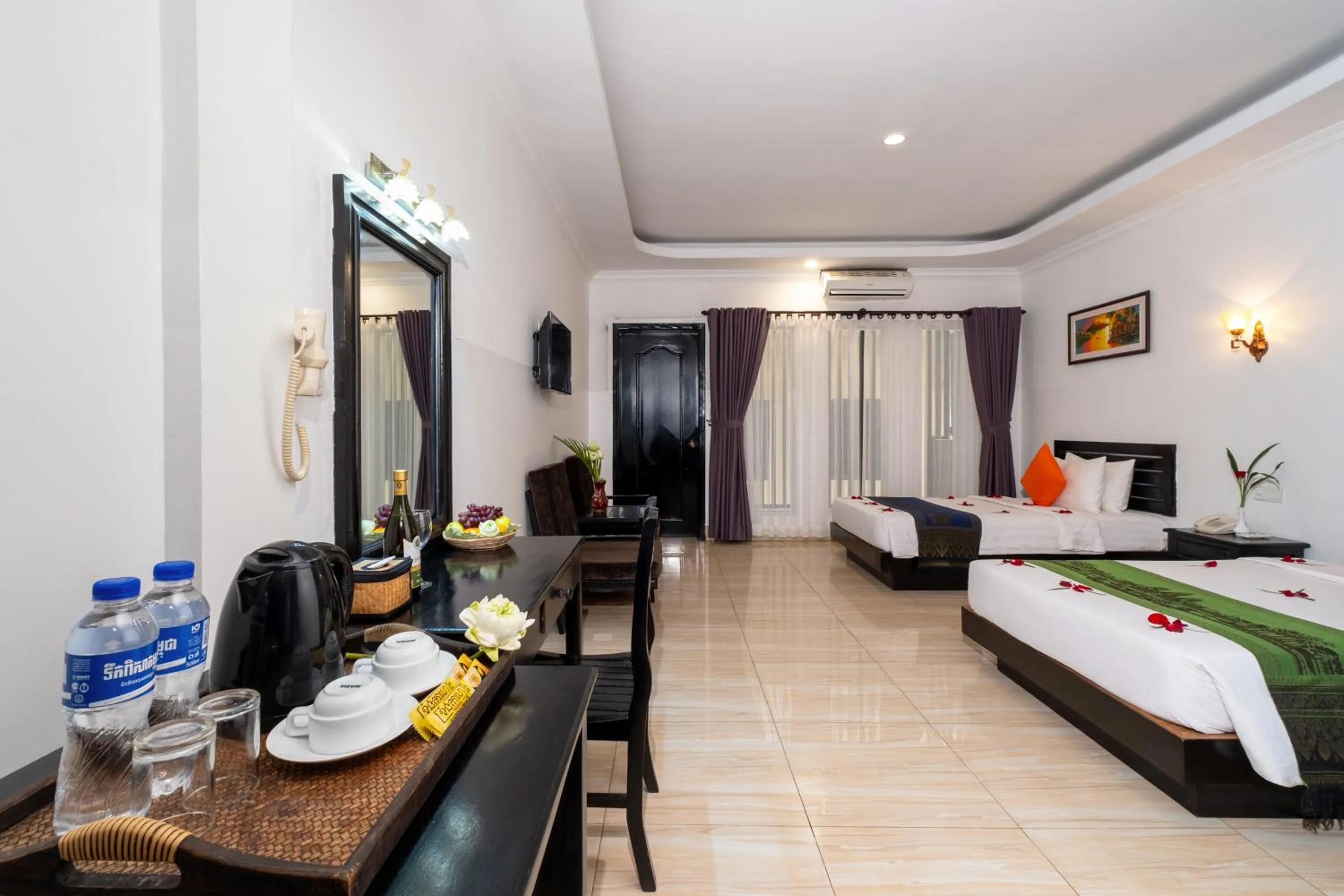 Bed in Khmer Angkor Residence