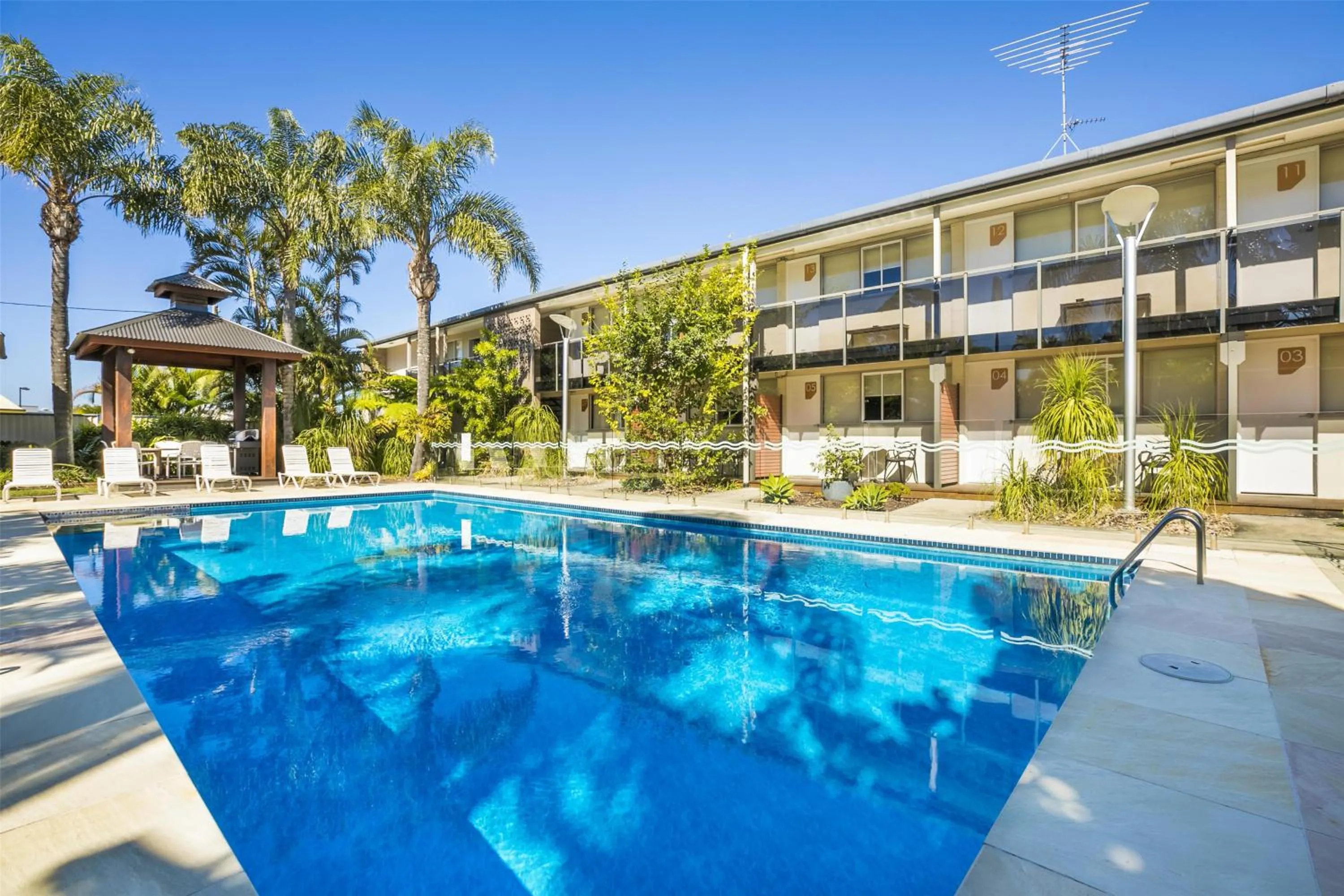Pool view in Nightcap at Golden Beach Tavern
