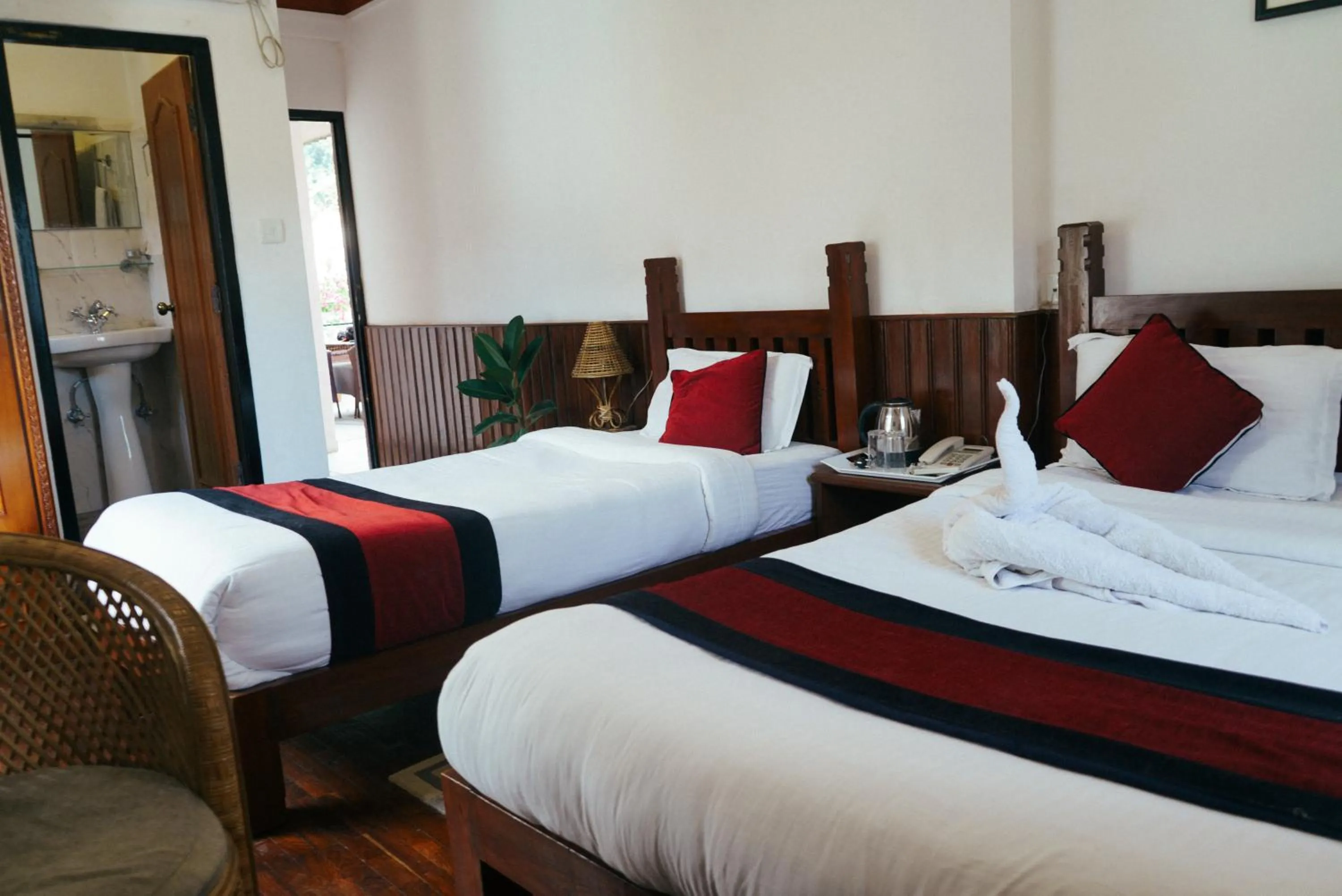 Photo of the whole room, Bed in Eco Home Kathmandu