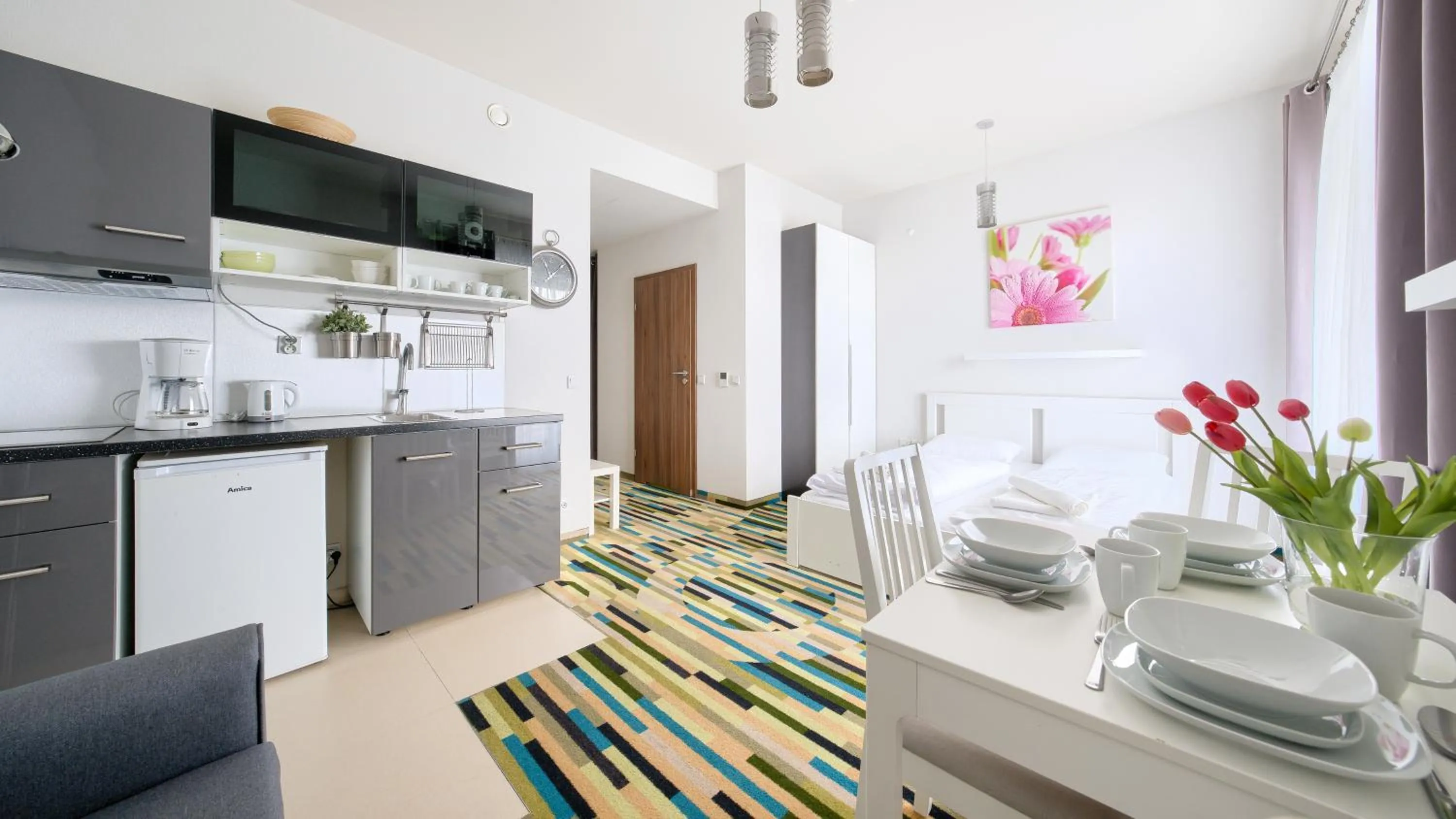 Kitchen or kitchenette in Baltic Park Molo, Sun & Snow