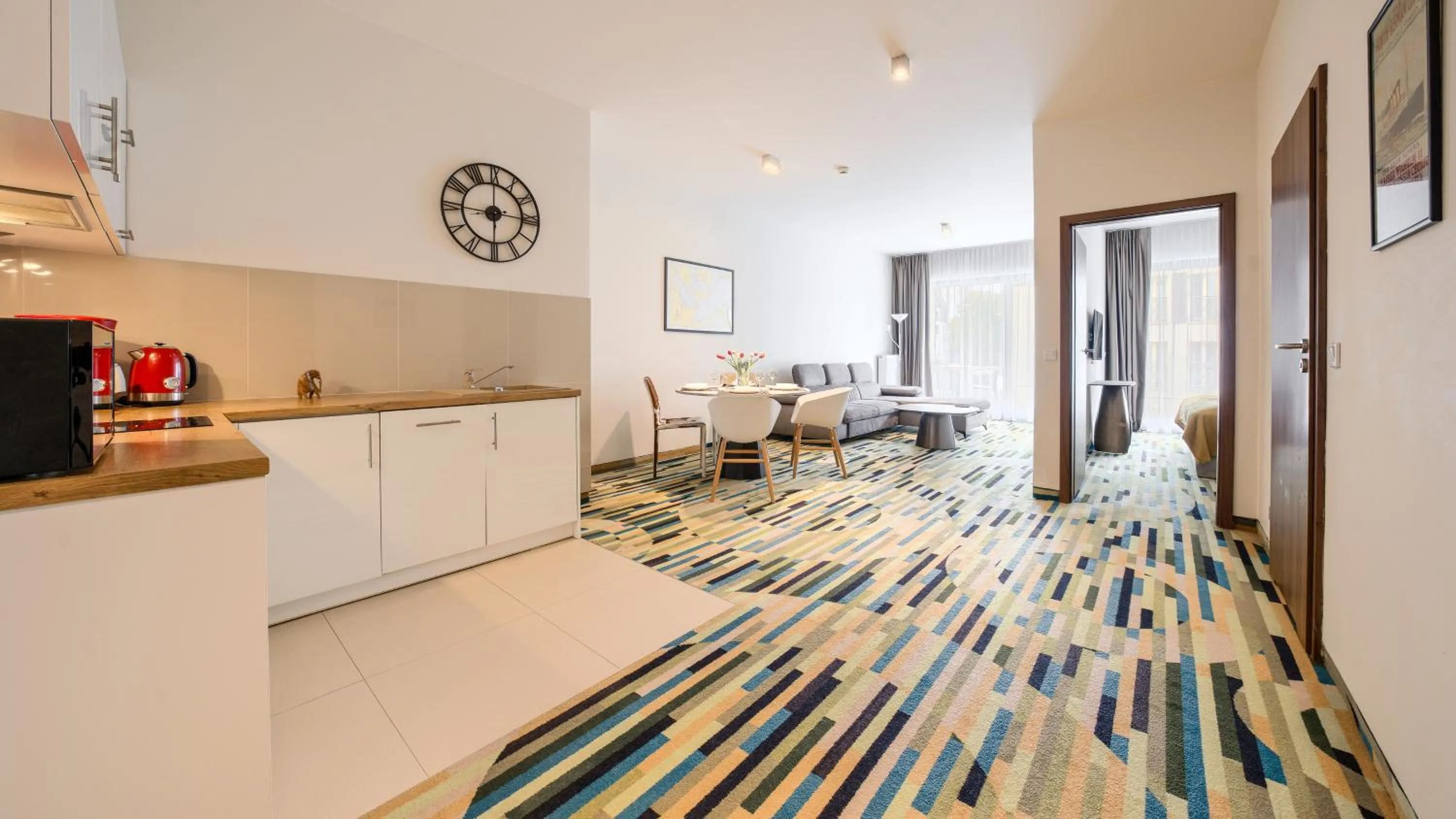 Kitchen or kitchenette in Baltic Park Molo, Sun & Snow