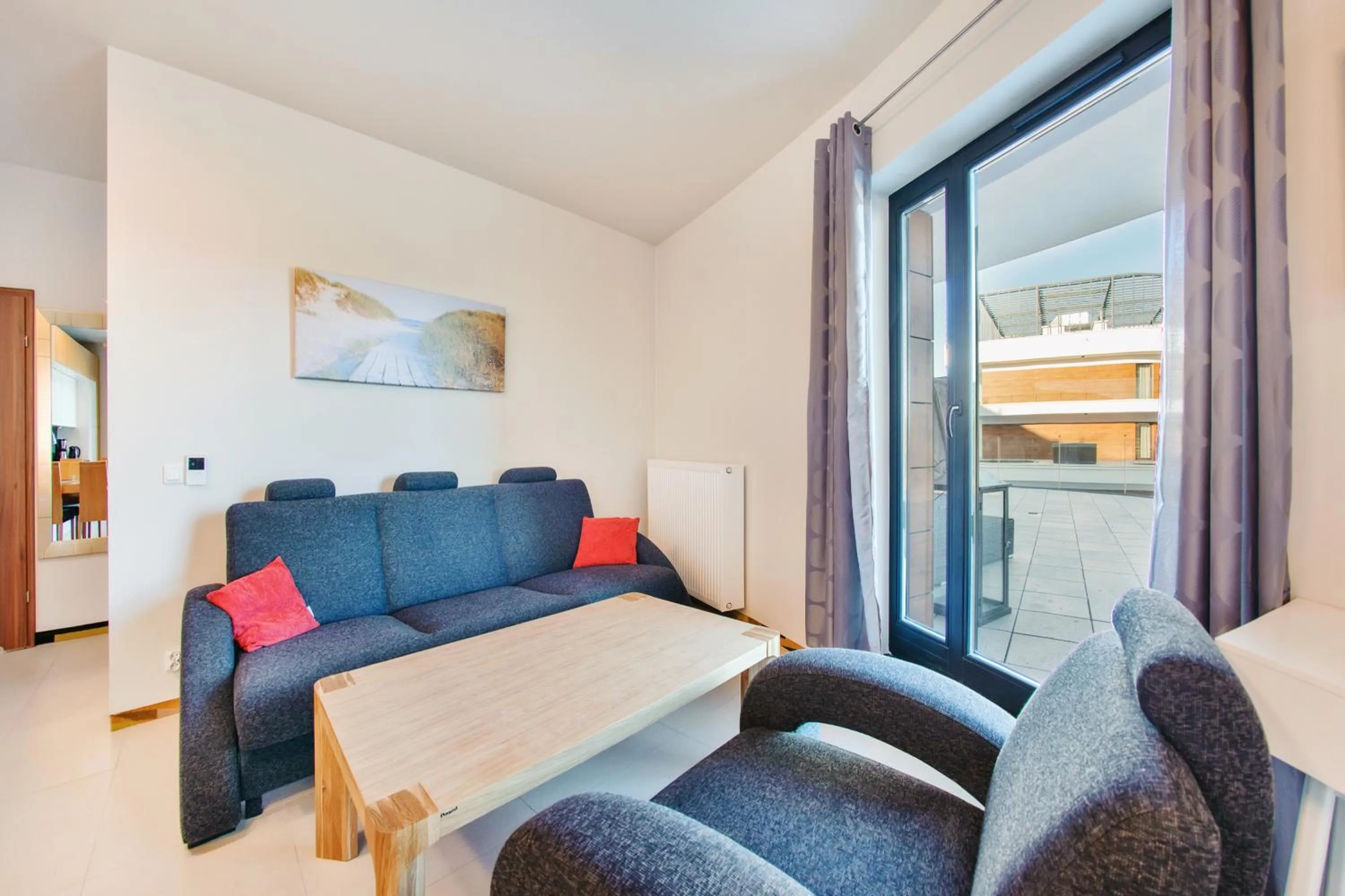 Seating area in Baltic Park Molo, Sun & Snow