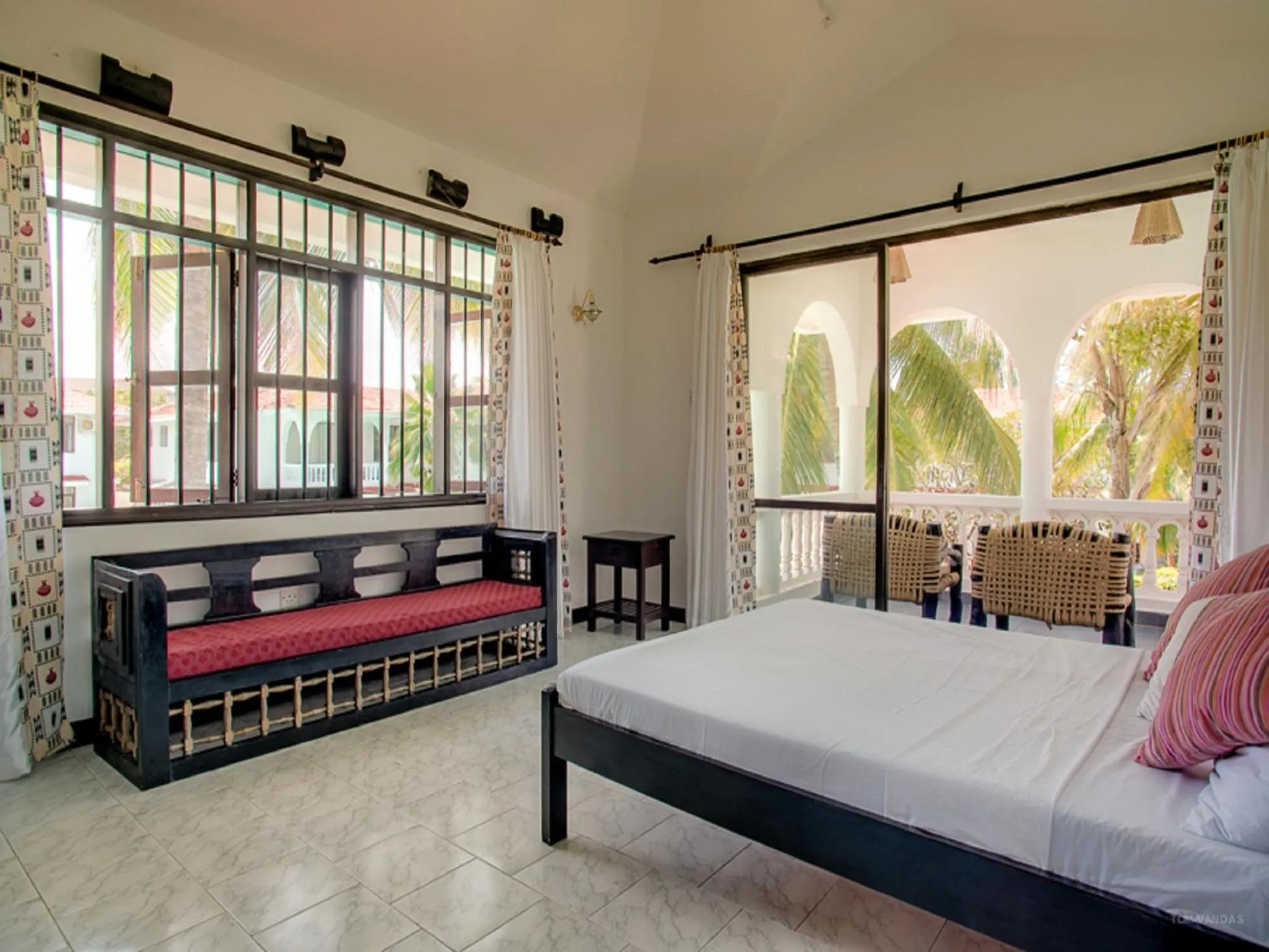 Bedroom, Bed in Bahari Dhow Beach Villas