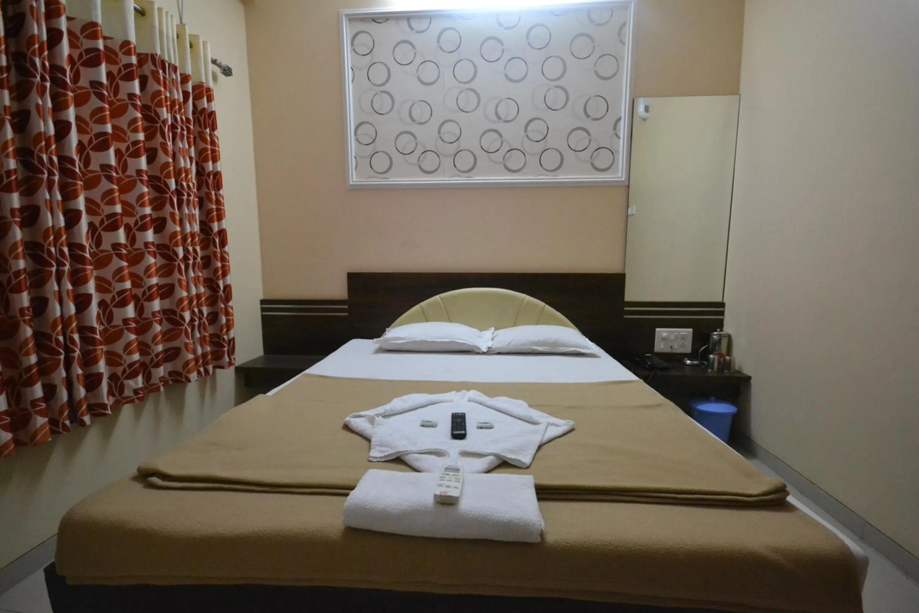 Bed in Hotel Yogiraj