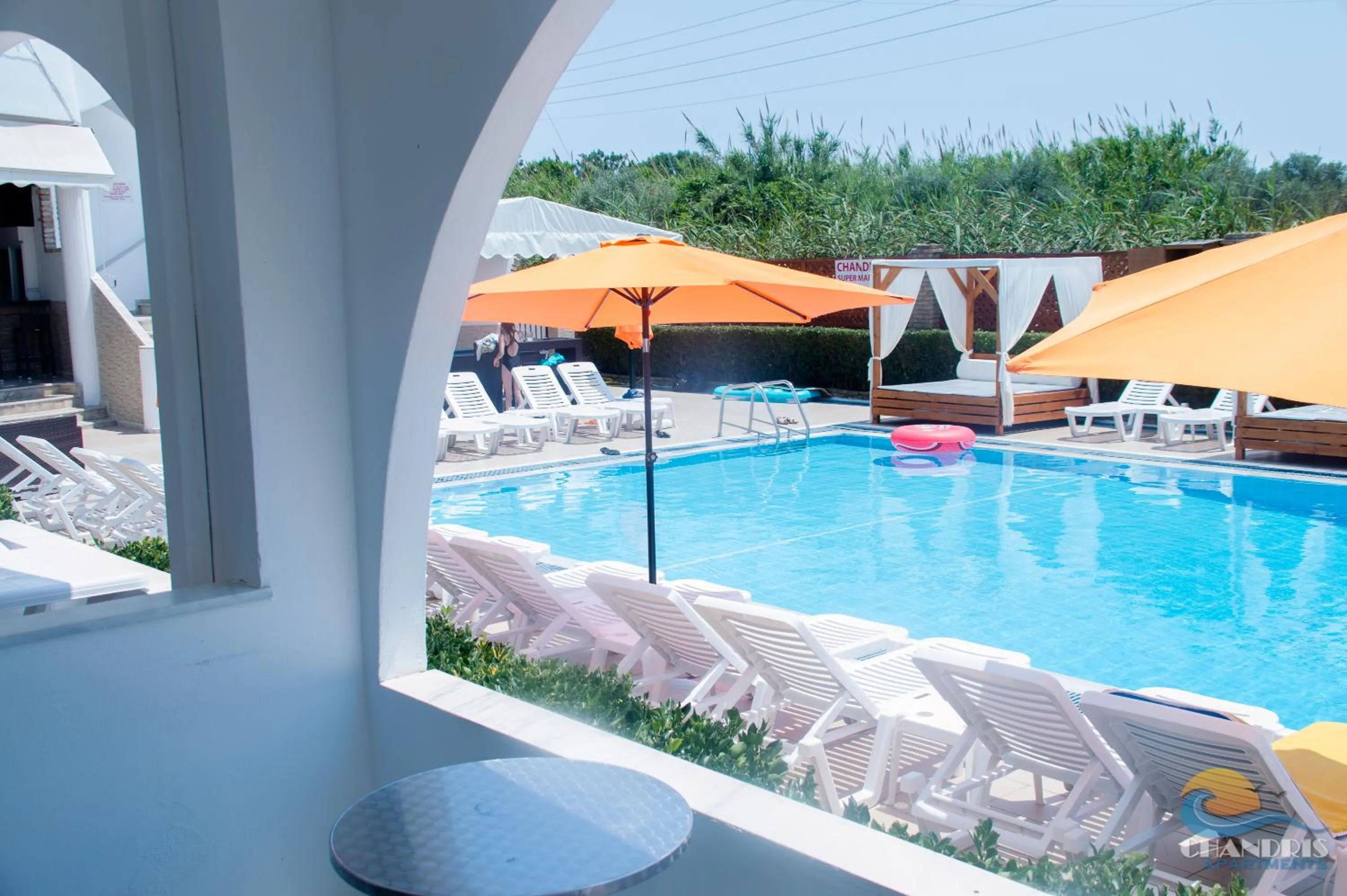 Pool view in Chandris Apartments