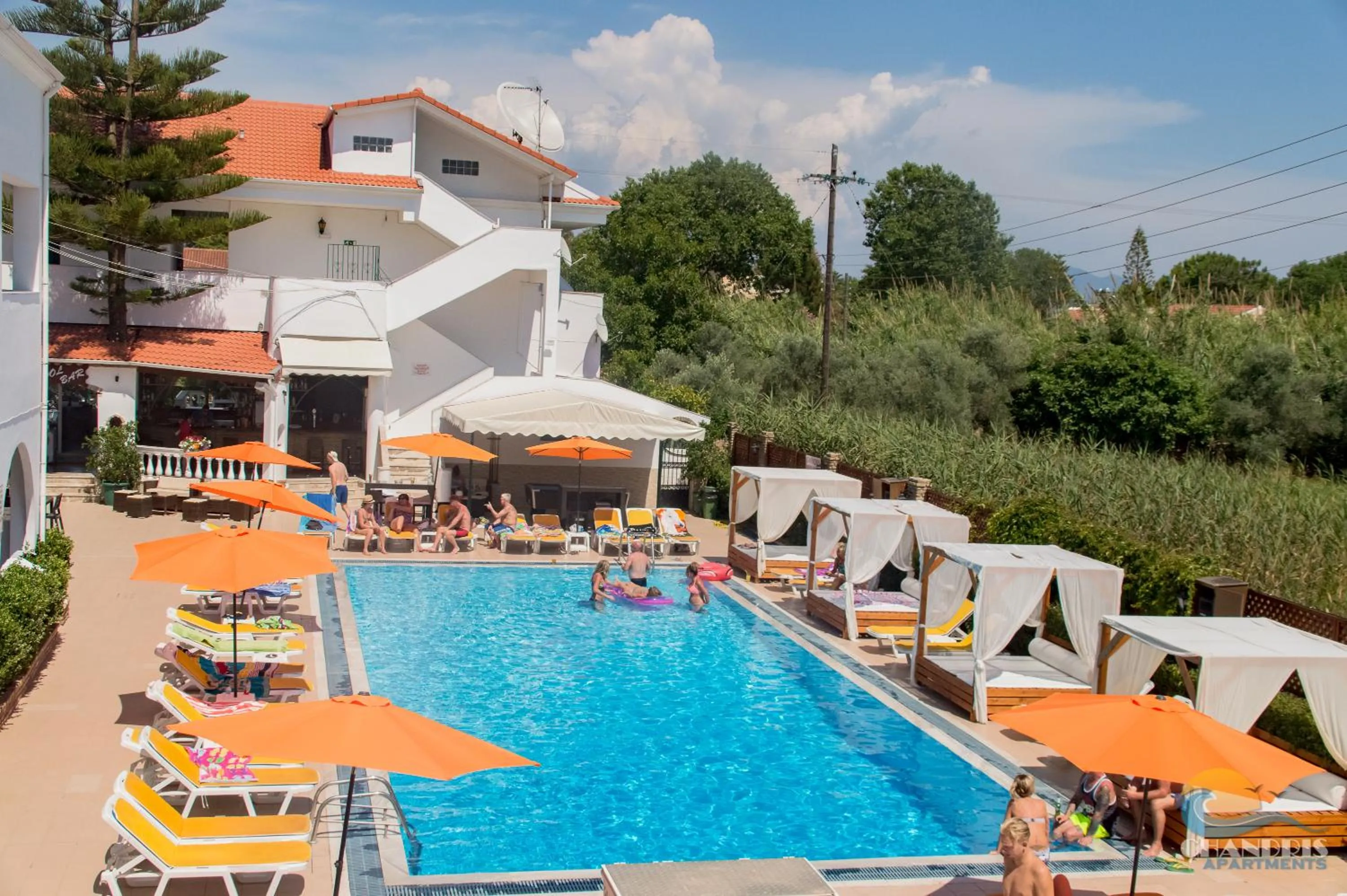 Pool view in Chandris Apartments