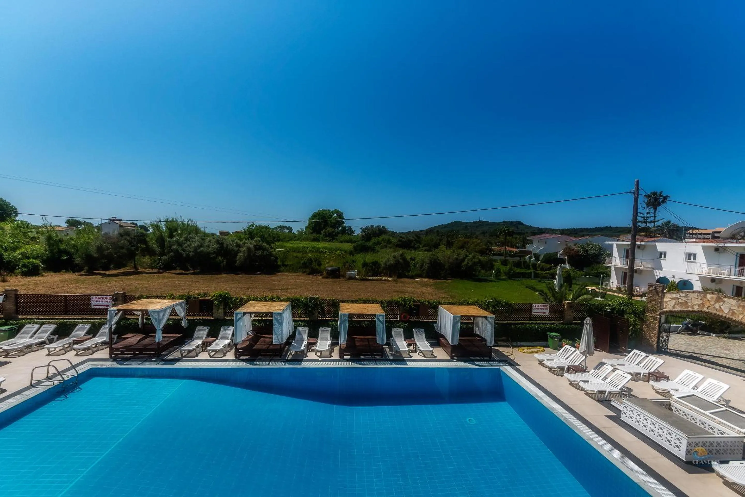 Pool view in Chandris Apartments