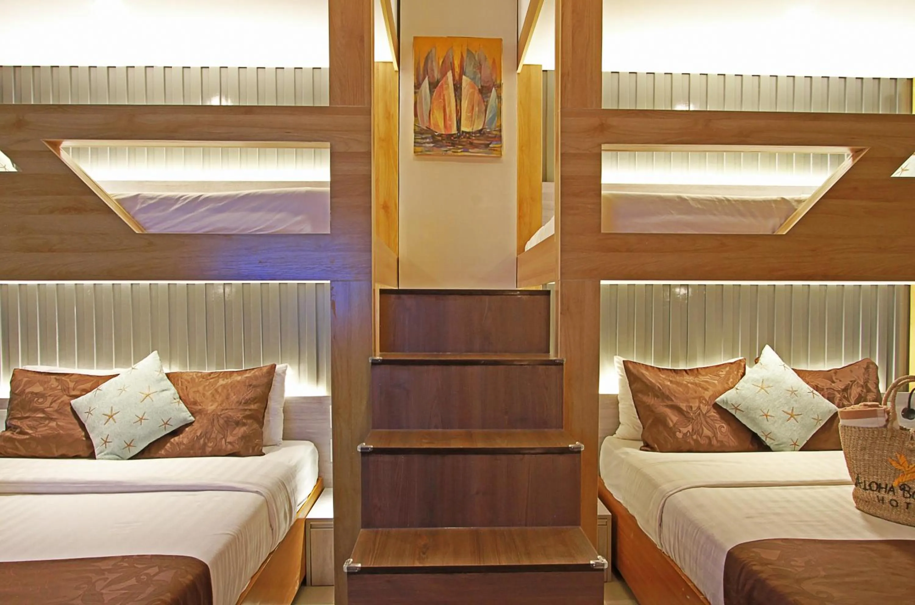 Bed in Aloha Boracay Hotel