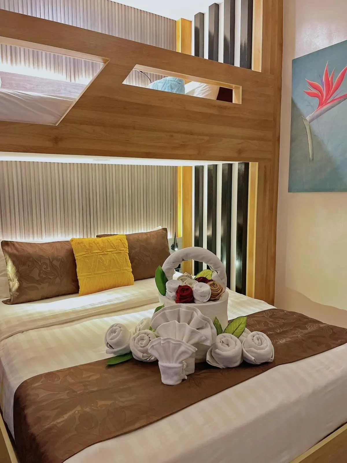 Bed in Aloha Boracay Hotel