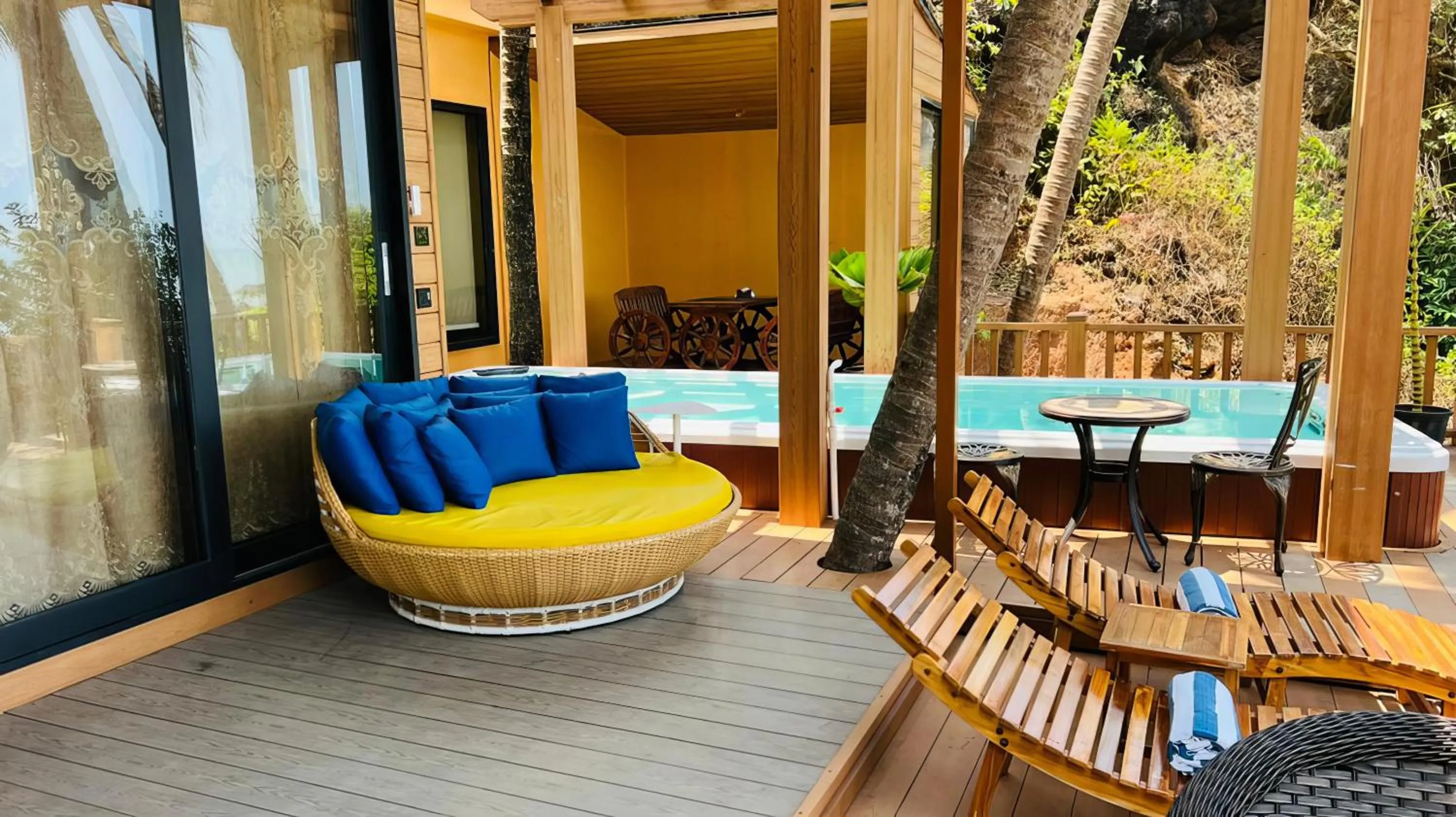 Seating area in Cola Goa Beach Resort