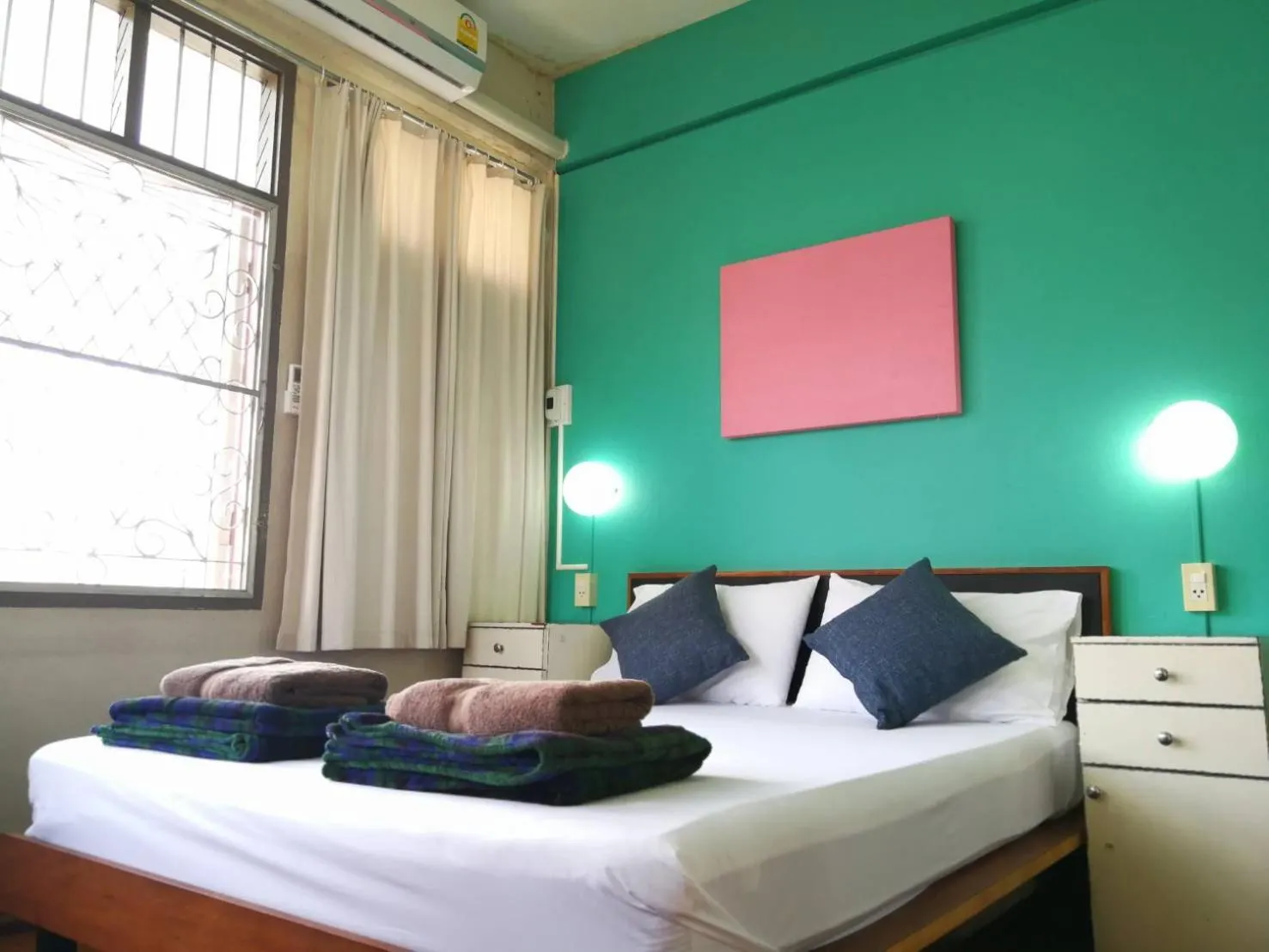 Bedroom, Bed in 60 Blue House