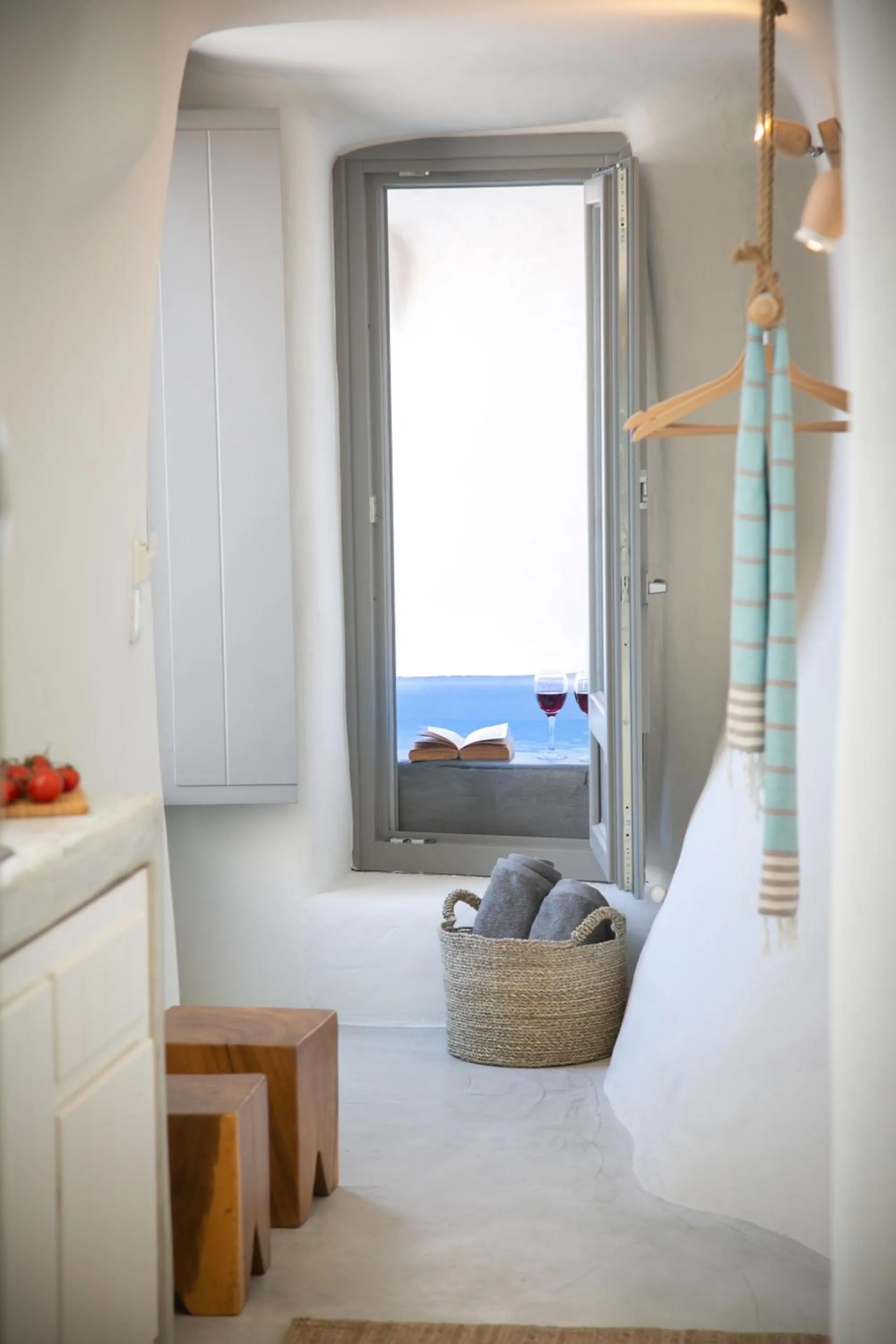Bed in Santorini Villas