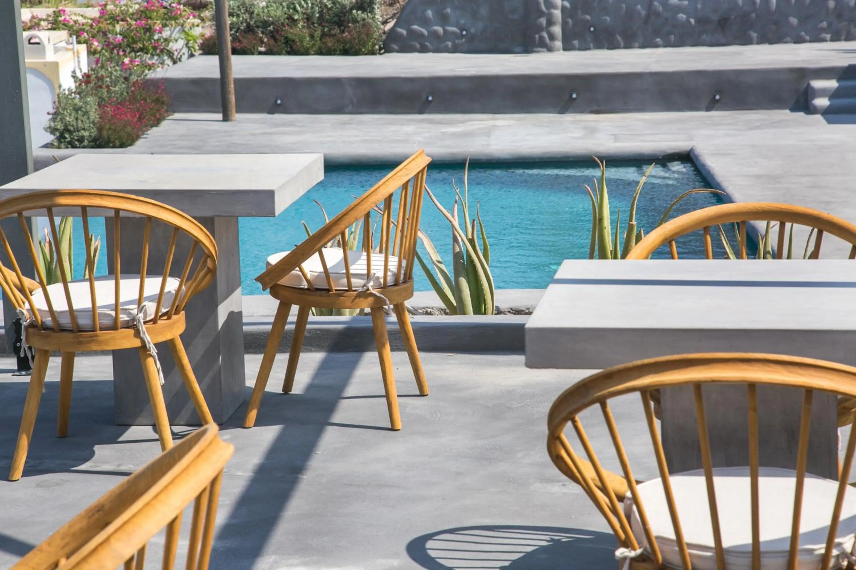 Living room in Santorini Villas
