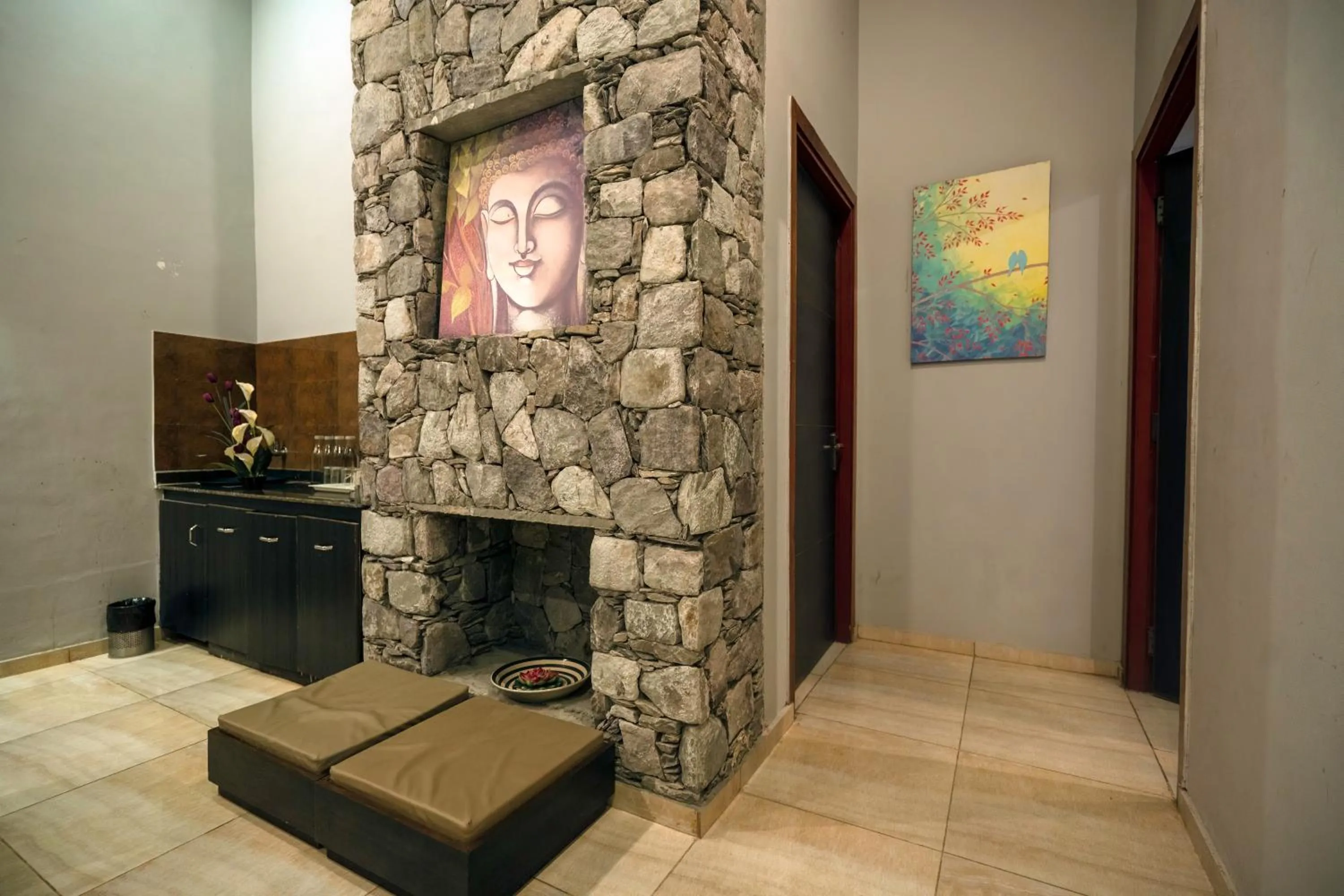 fireplace in LaTigre Resort