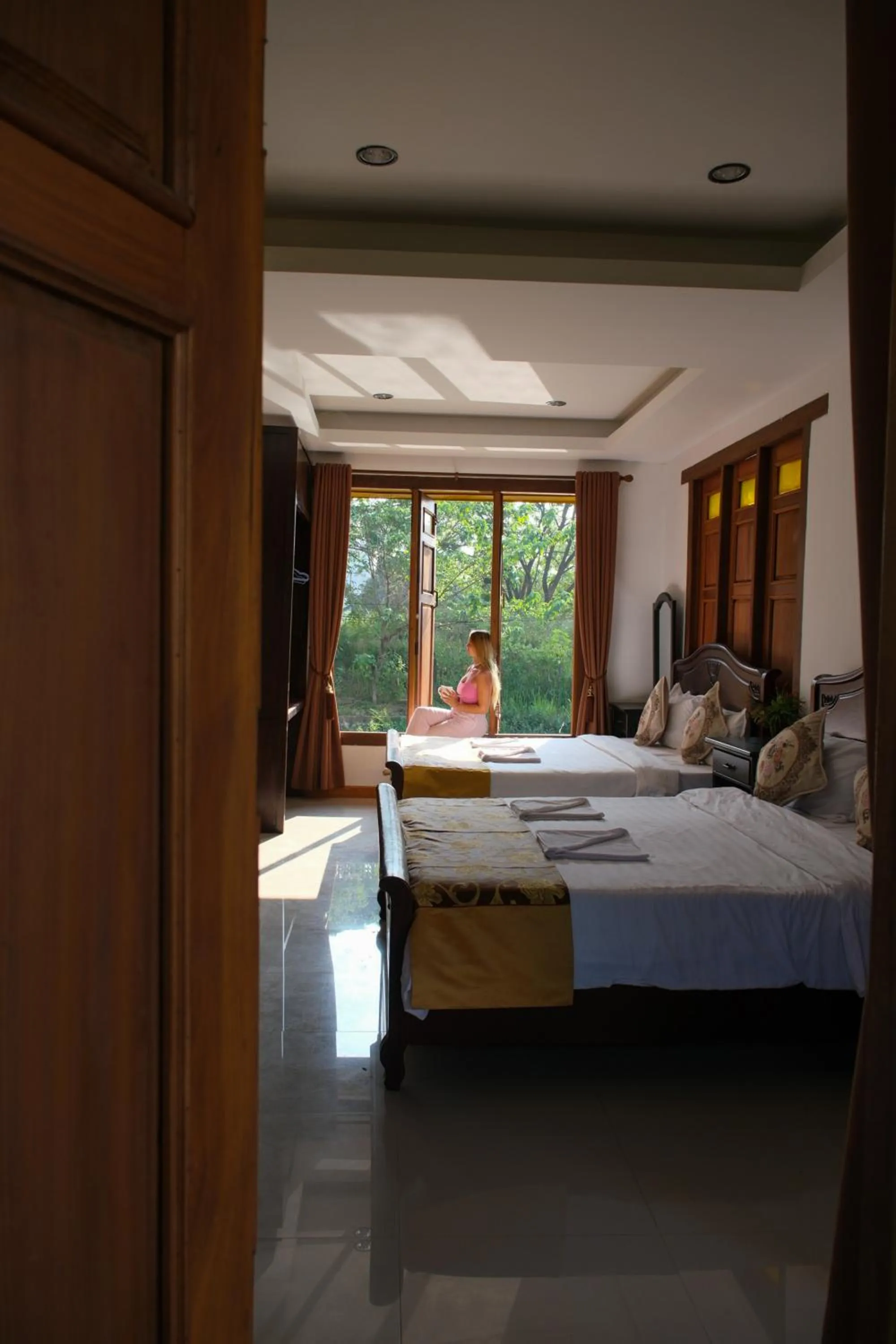Bed in Vang Vieng Romantic Resort
