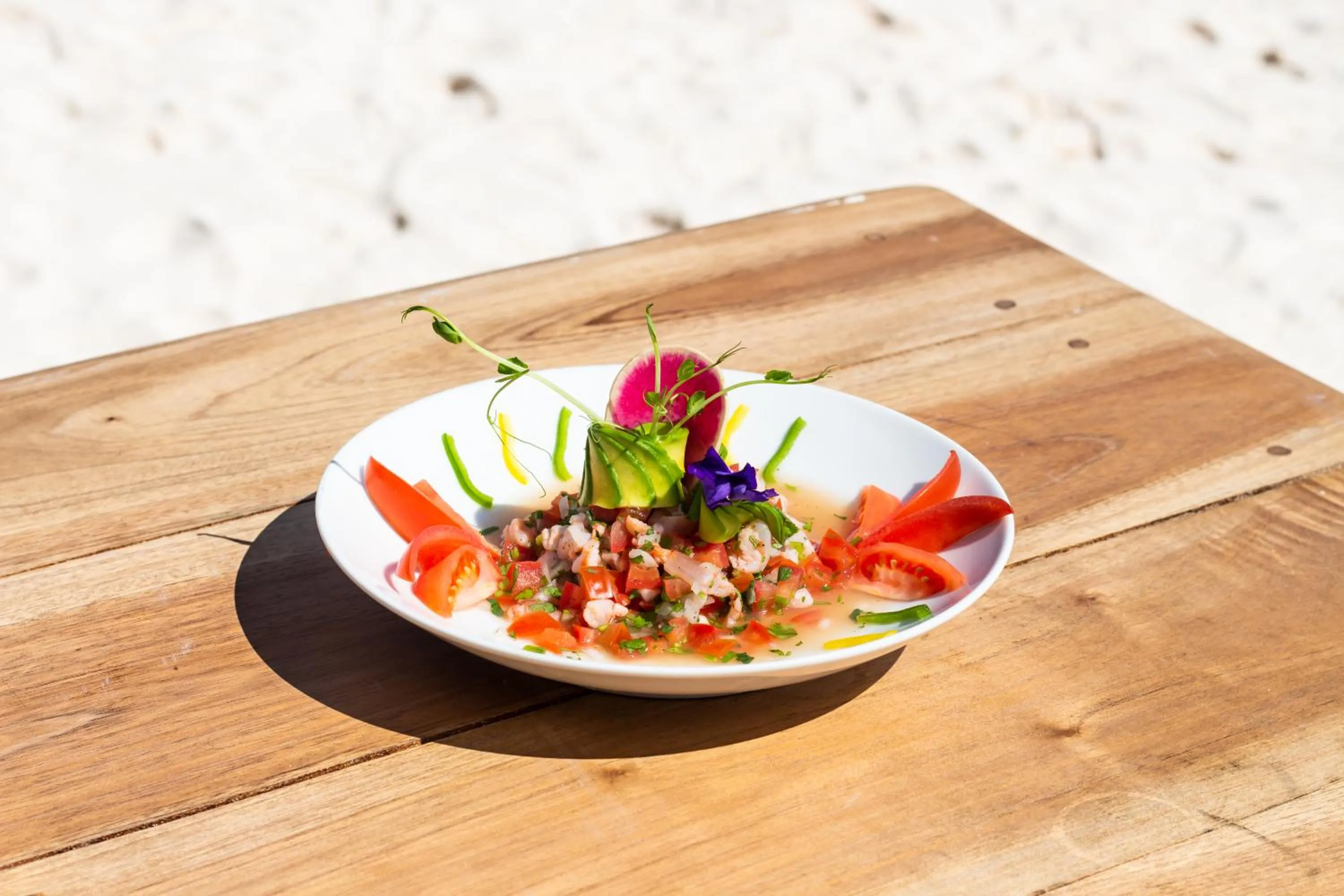 Food in Dune Boutique Hotel located at the party zone