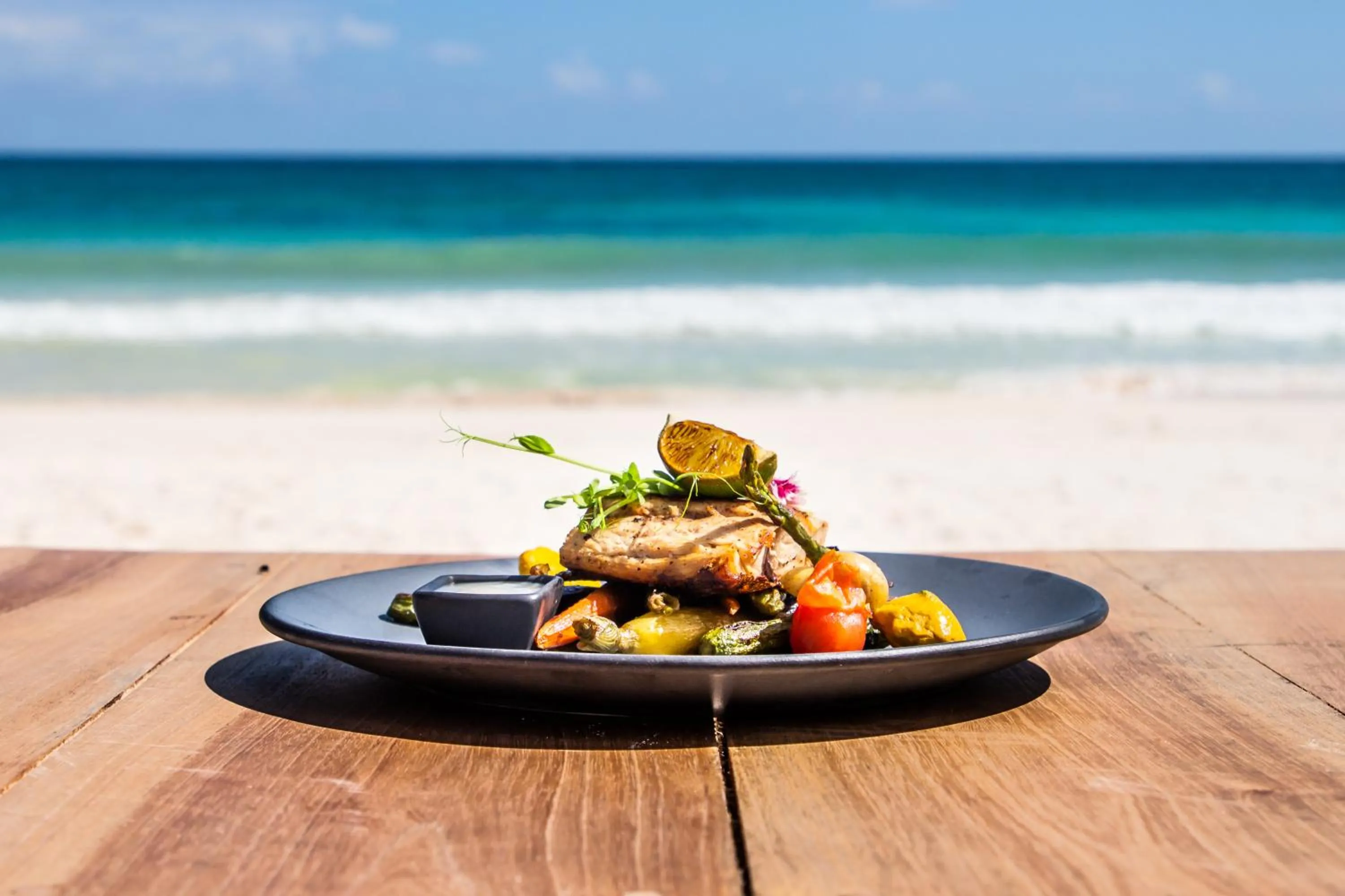 Food in Dune Boutique Hotel located at the party zone