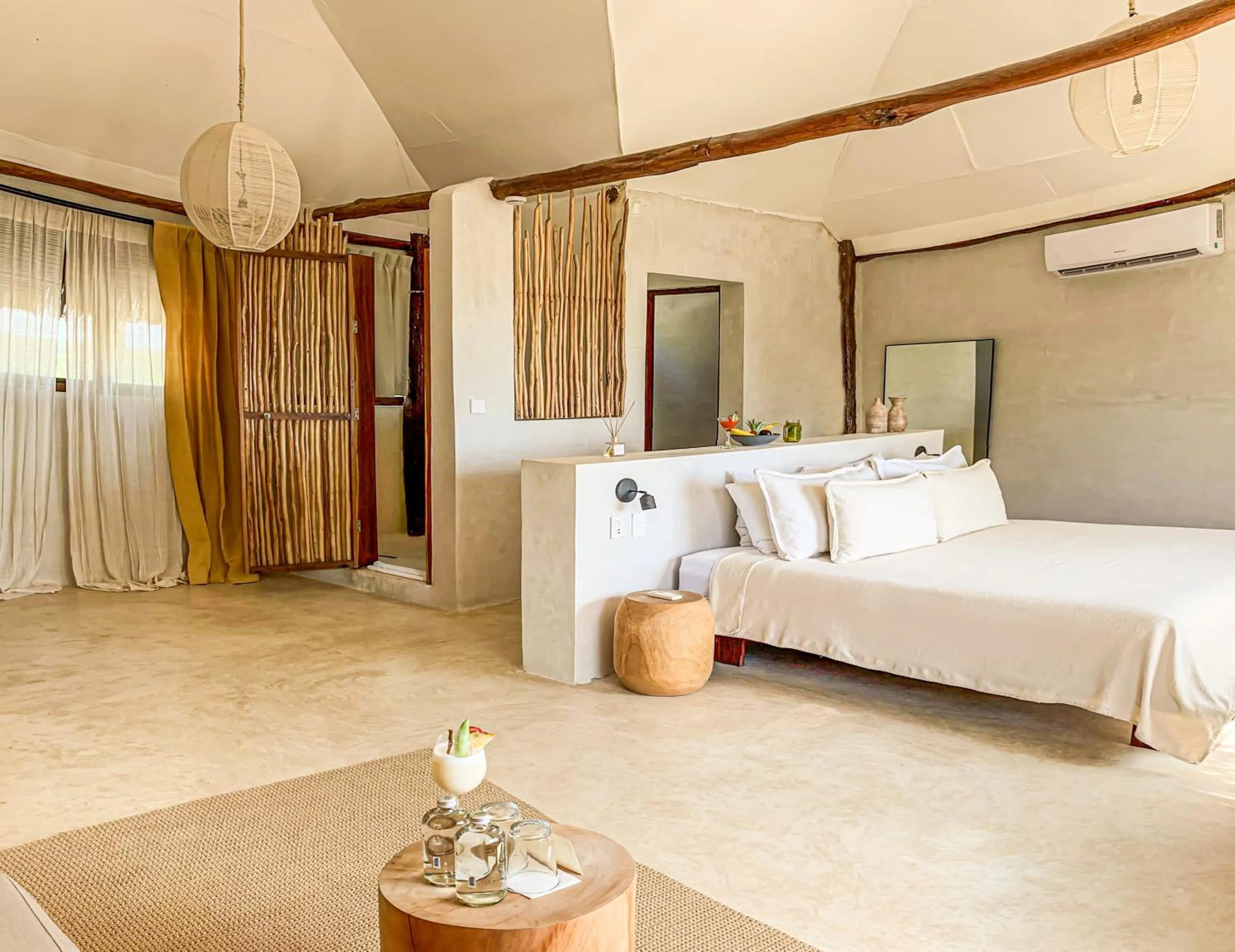 Bed in Dune Boutique Hotel located at the party zone