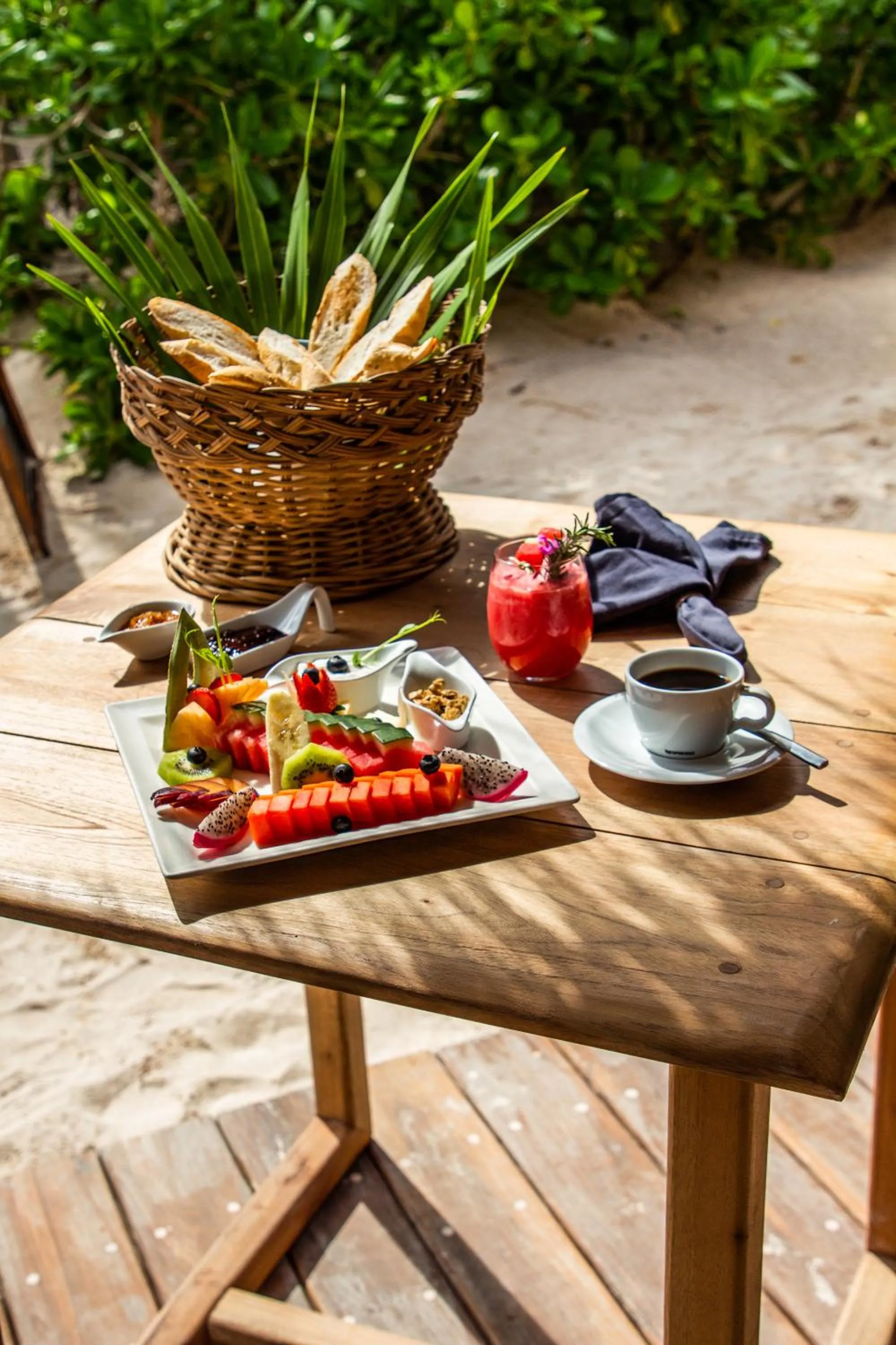 Continental breakfast in Dune Boutique Hotel located at the party zone