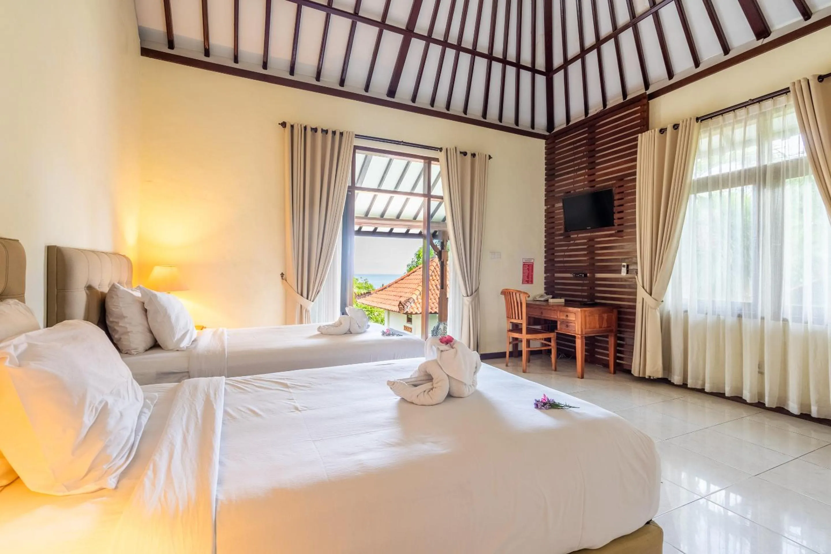 Bed in Taman Surgawi Resort & Spa